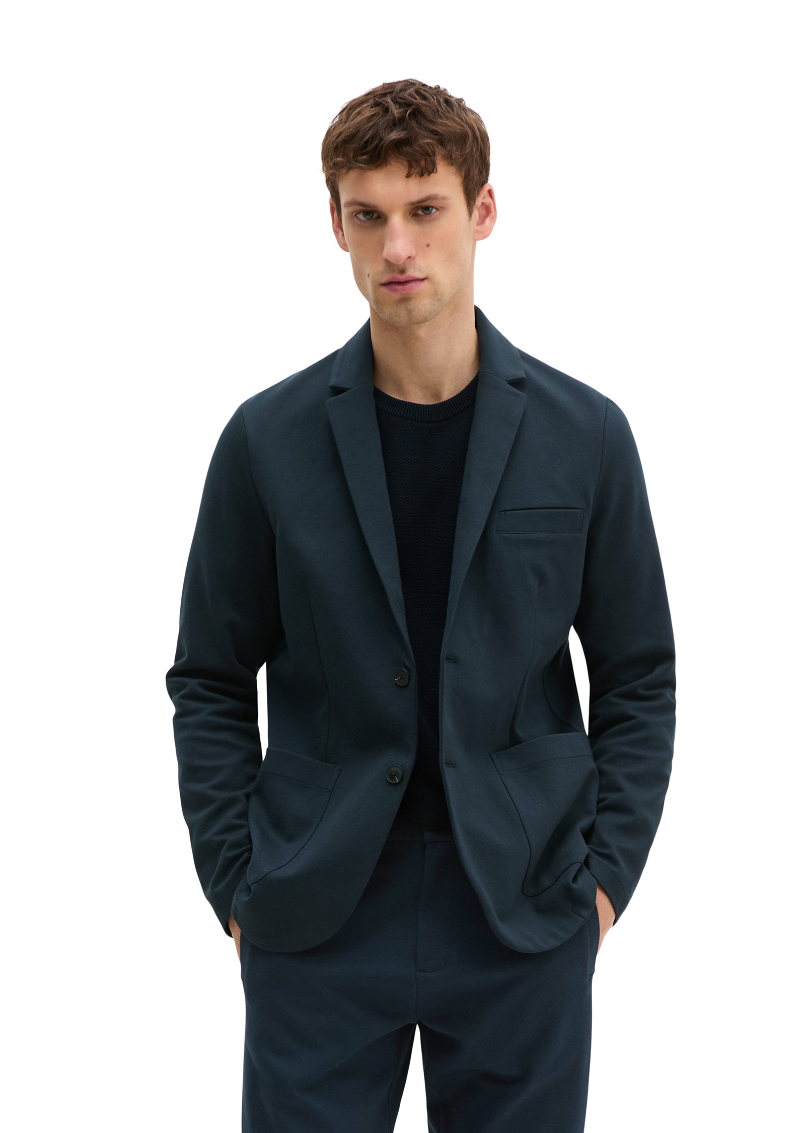 Blazer sweat regular avec poignée en jersey, MARC O'POLO