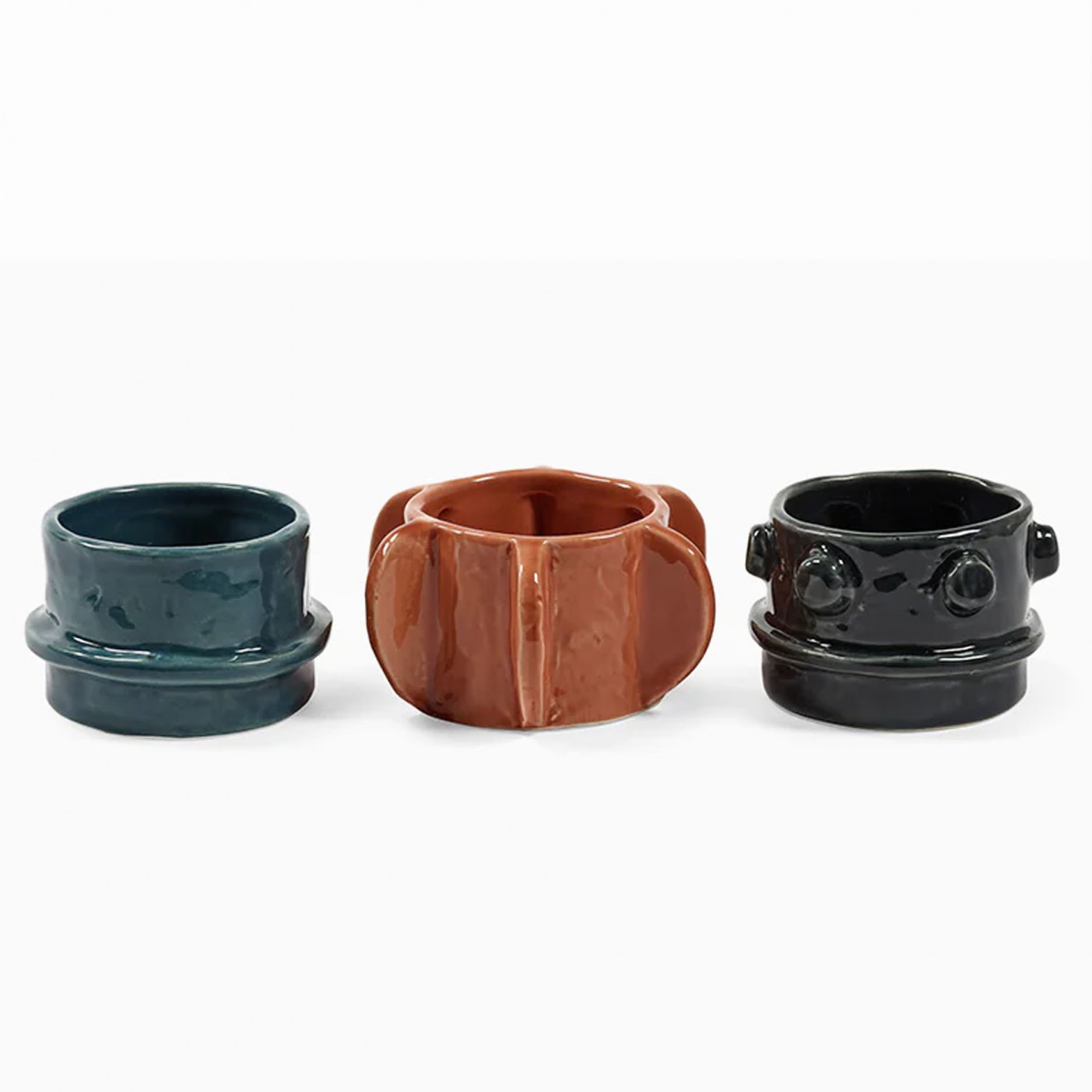 Lot de 3 photophores en grès emaillé Molly, SERAX