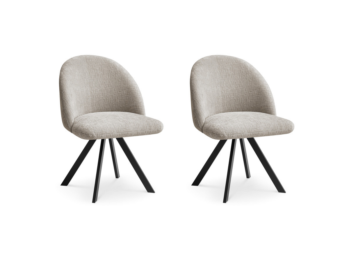 Lot de 2 chaises tissu texturé, LALIE, BOBOCHIC