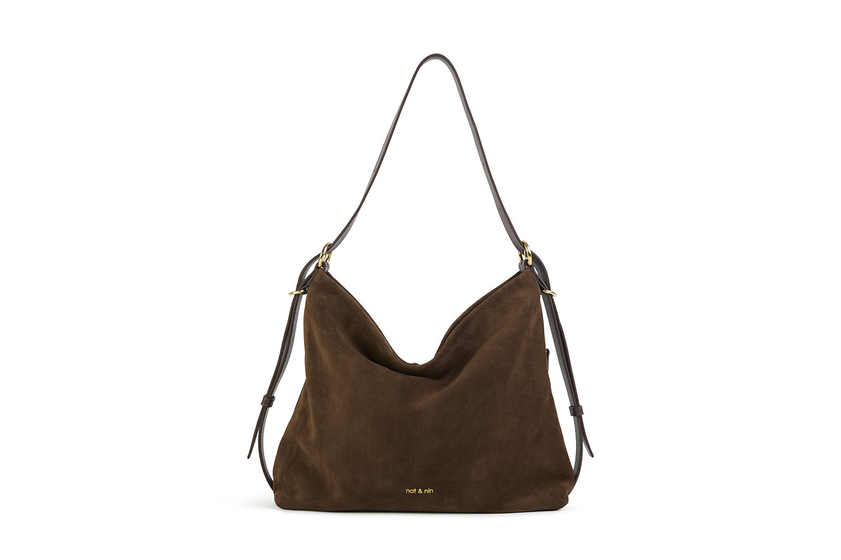 Moreen Suede Shoulder Bag, NAT & NIN