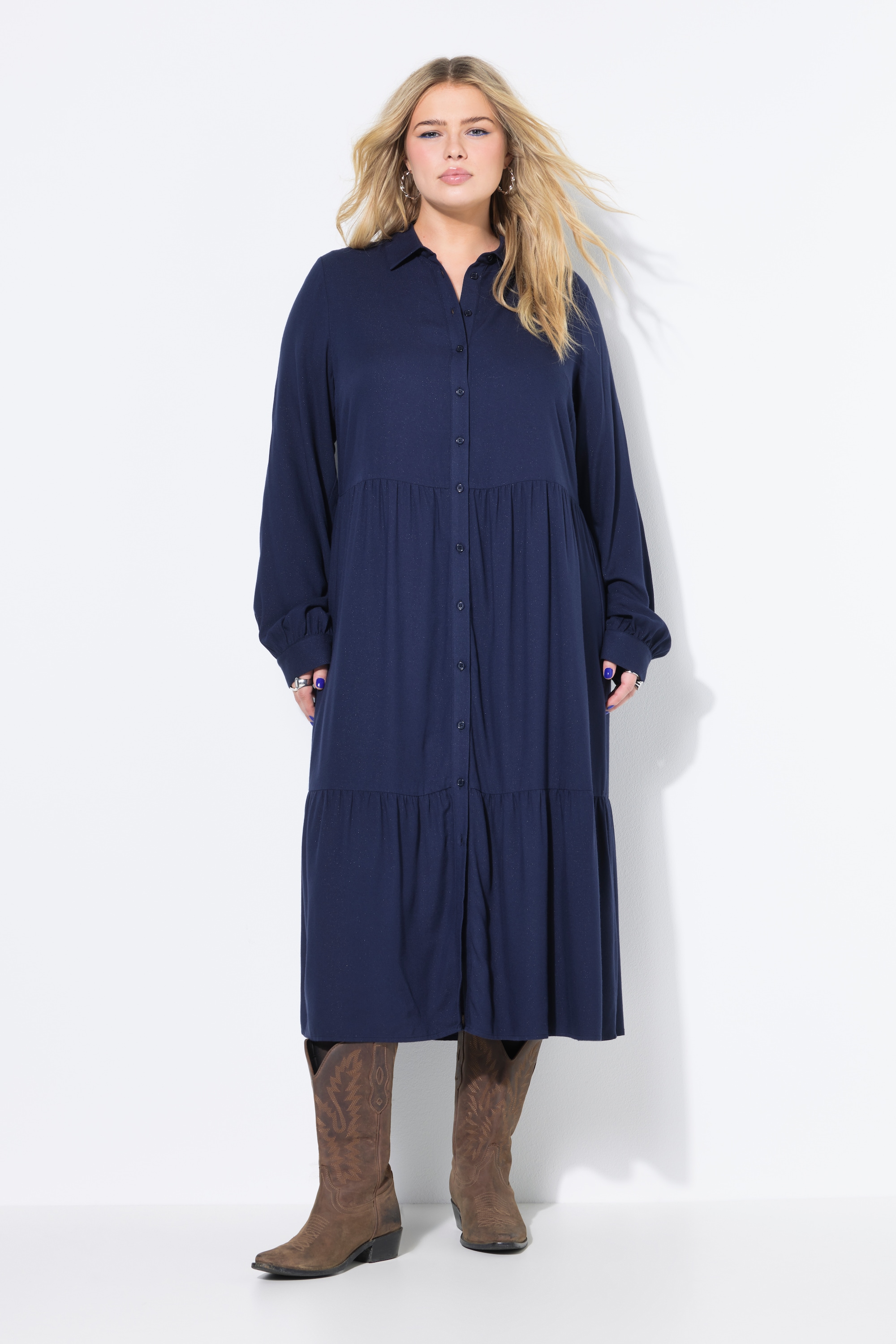 Robe midi évasée, motif à carreaux, STUDIO UNTOLD