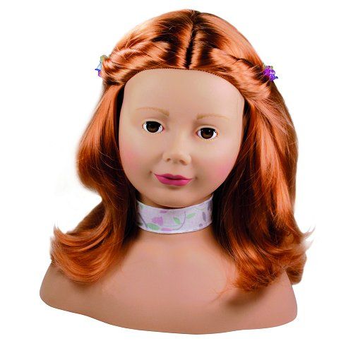 Barbie Doll Head pour les jouets de coiffure, Styling Head Doll avec  sèche-cheveux, miroir, brosse cosmétique, kit de jouets de salon de coiffure  et jouets de maquillage pour les petites filles