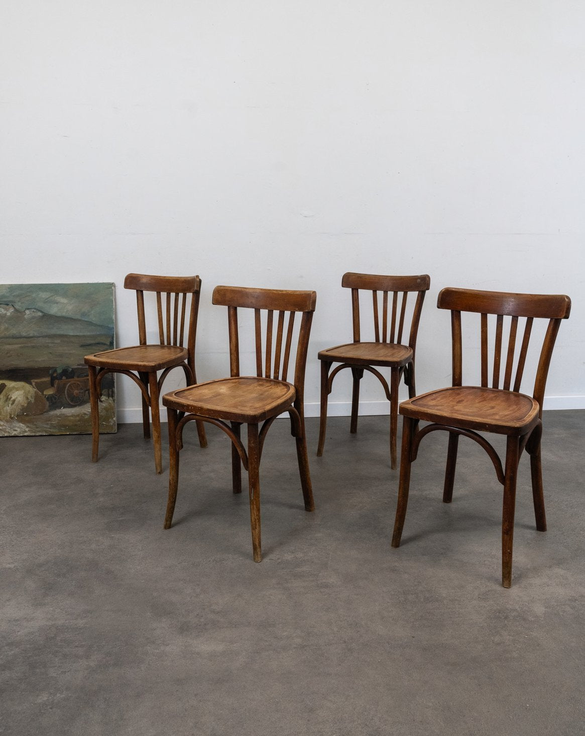 Lot de 4 chaises en bois Luterma Claude N°1365 - Bon état, DEBONGOUT