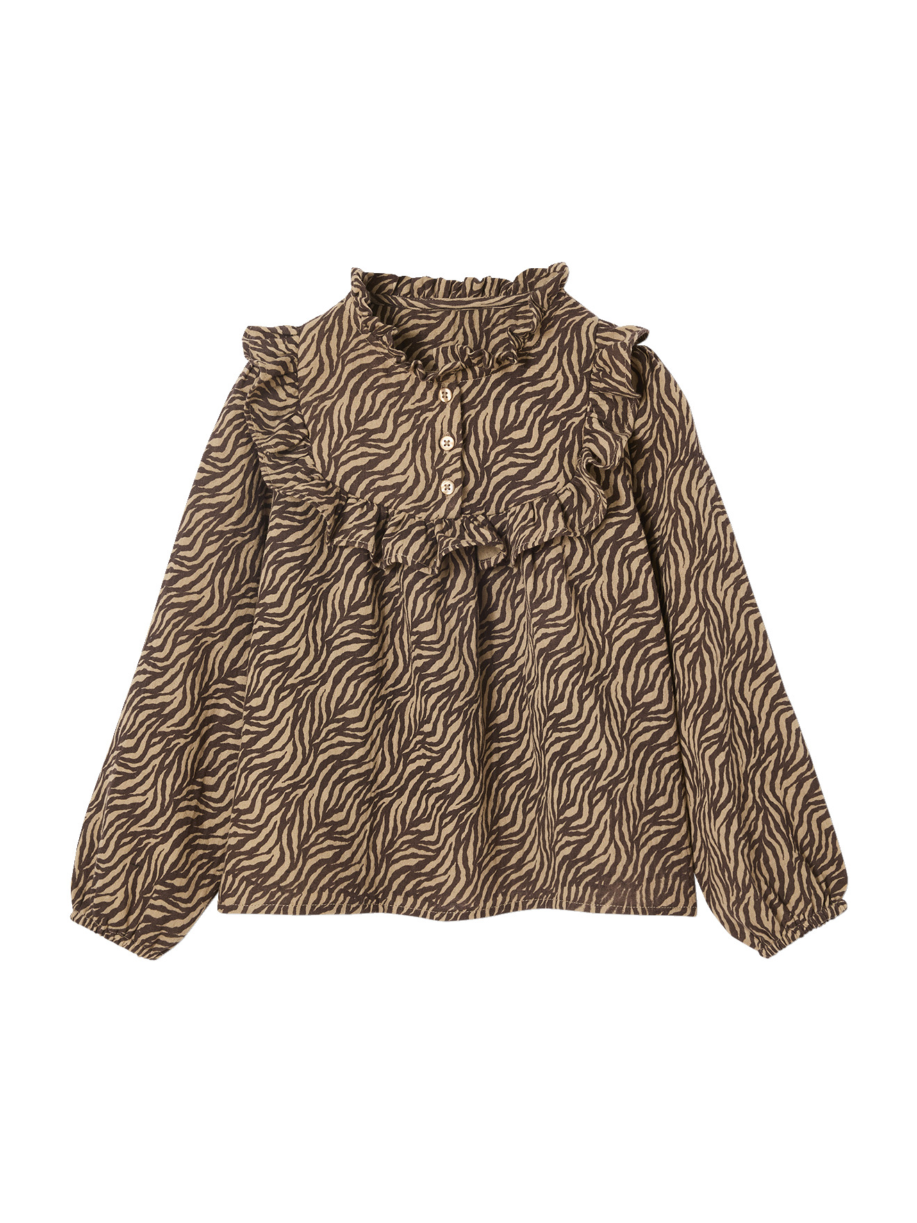 Blouse en gaze de coton motif zébré, VERTBAUDET