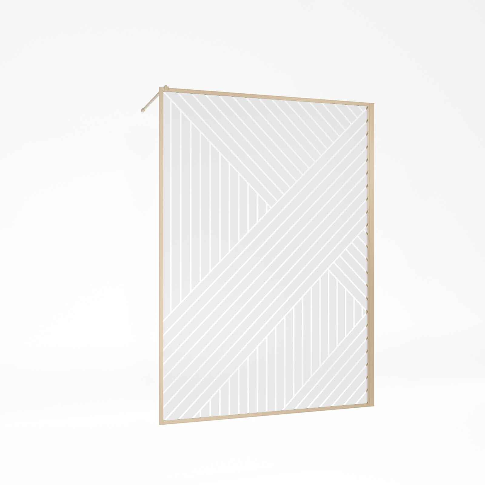 Paroi de douche en verre sérigraphié style Japandi motif géométrique, HOME MAISON