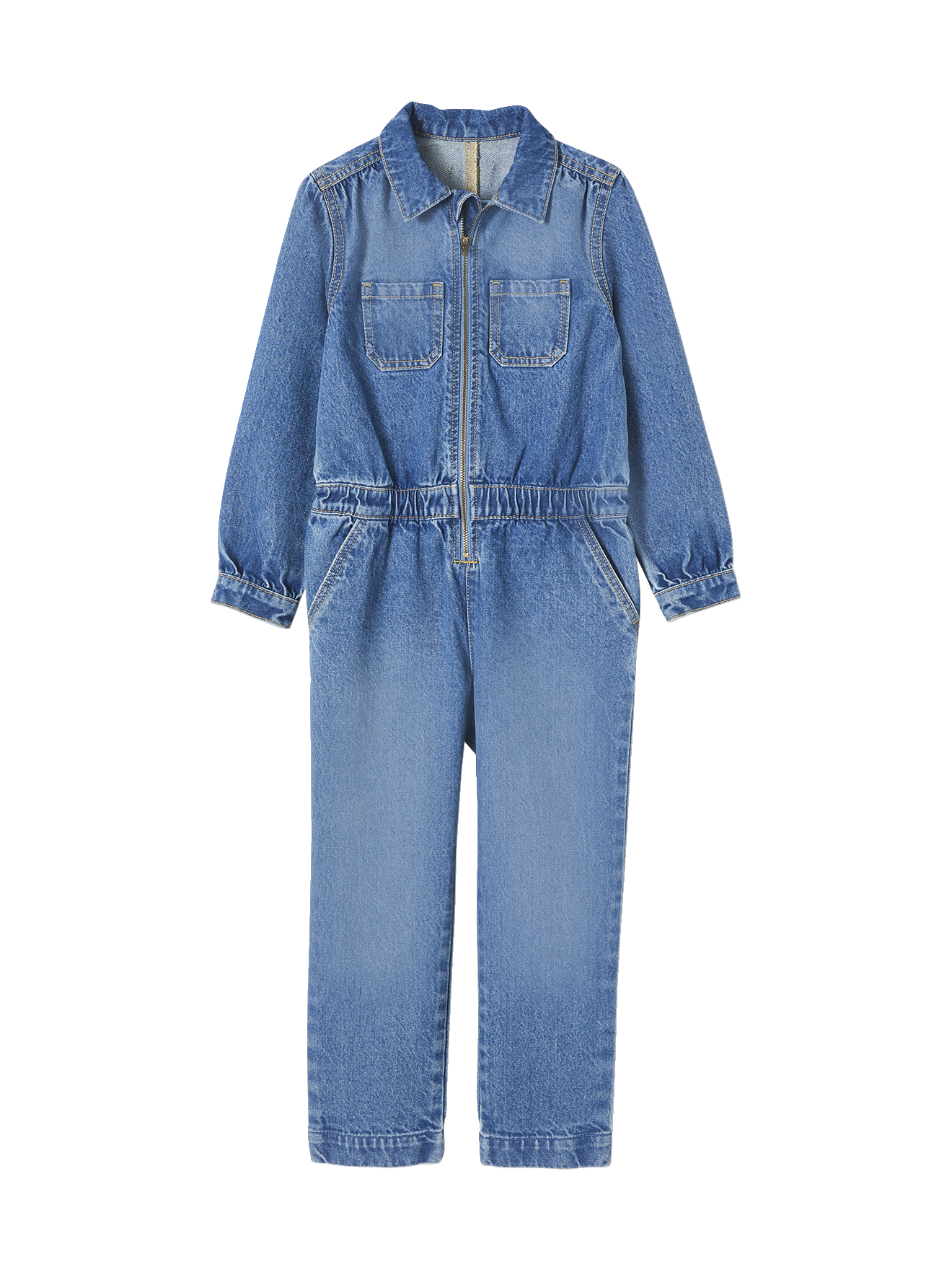 Combinaison en jean style "worker", VERTBAUDET