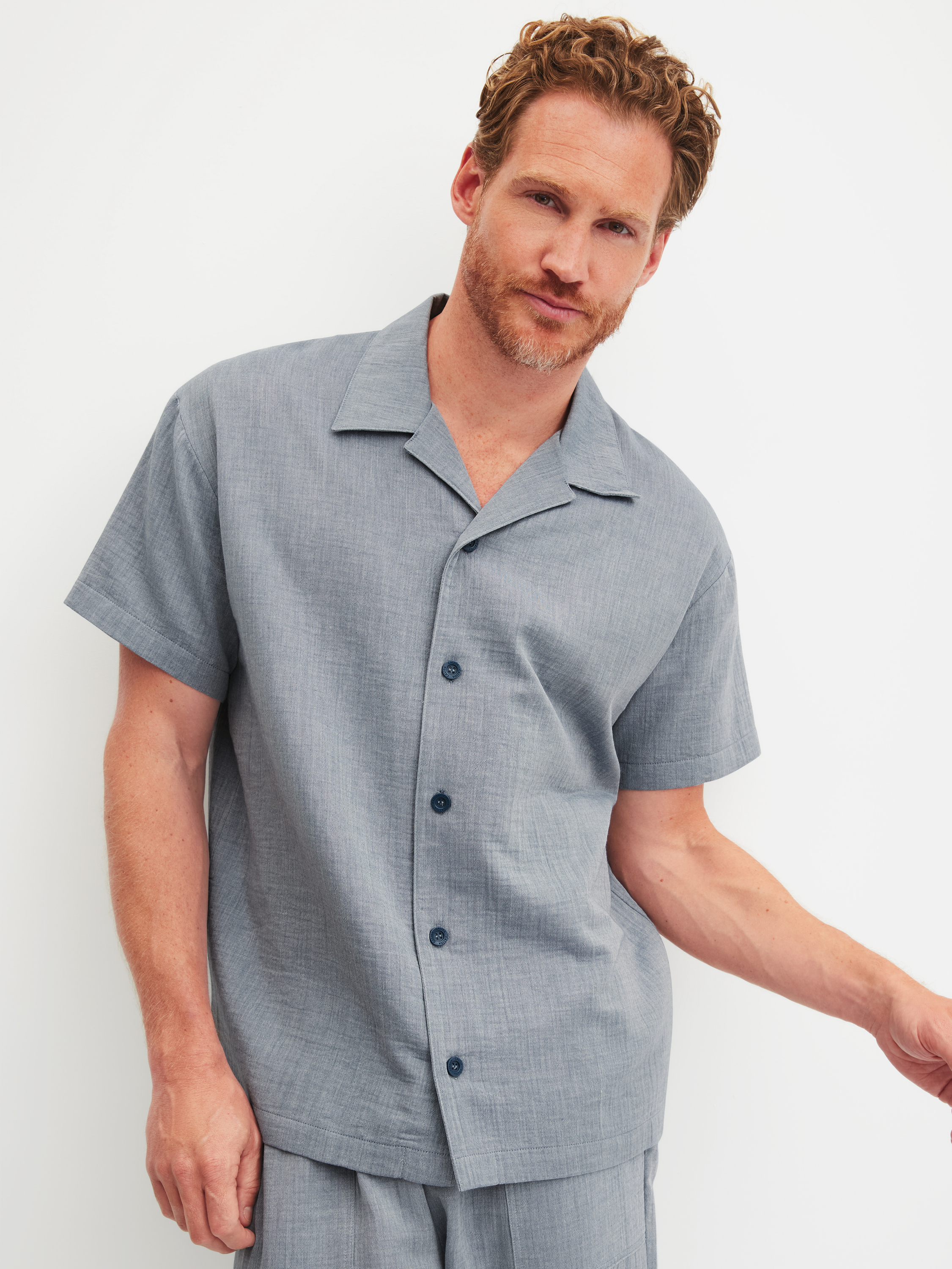 Chemise courte avec boutonnage manches courtes Coton RMX SLEEP JOURNEY, CALIDA