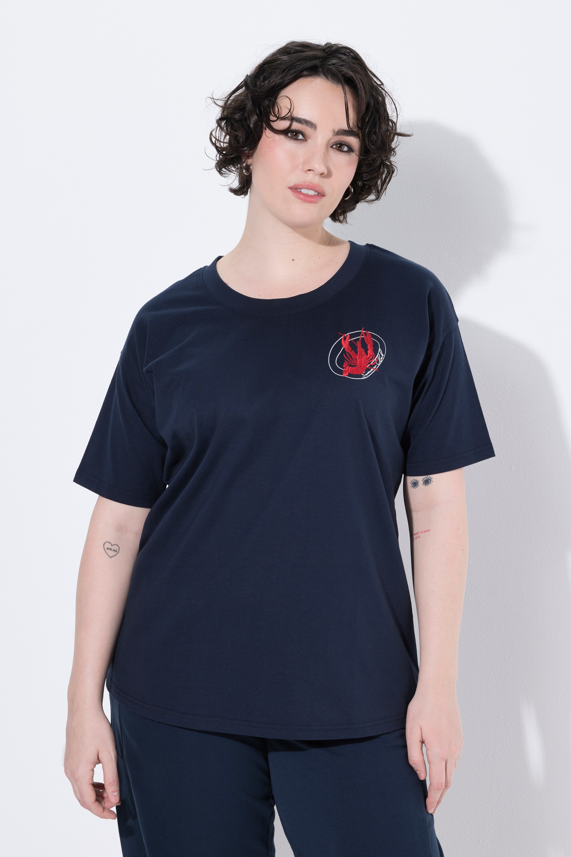 T-shirt oversized, col rond, ULLA POPKEN