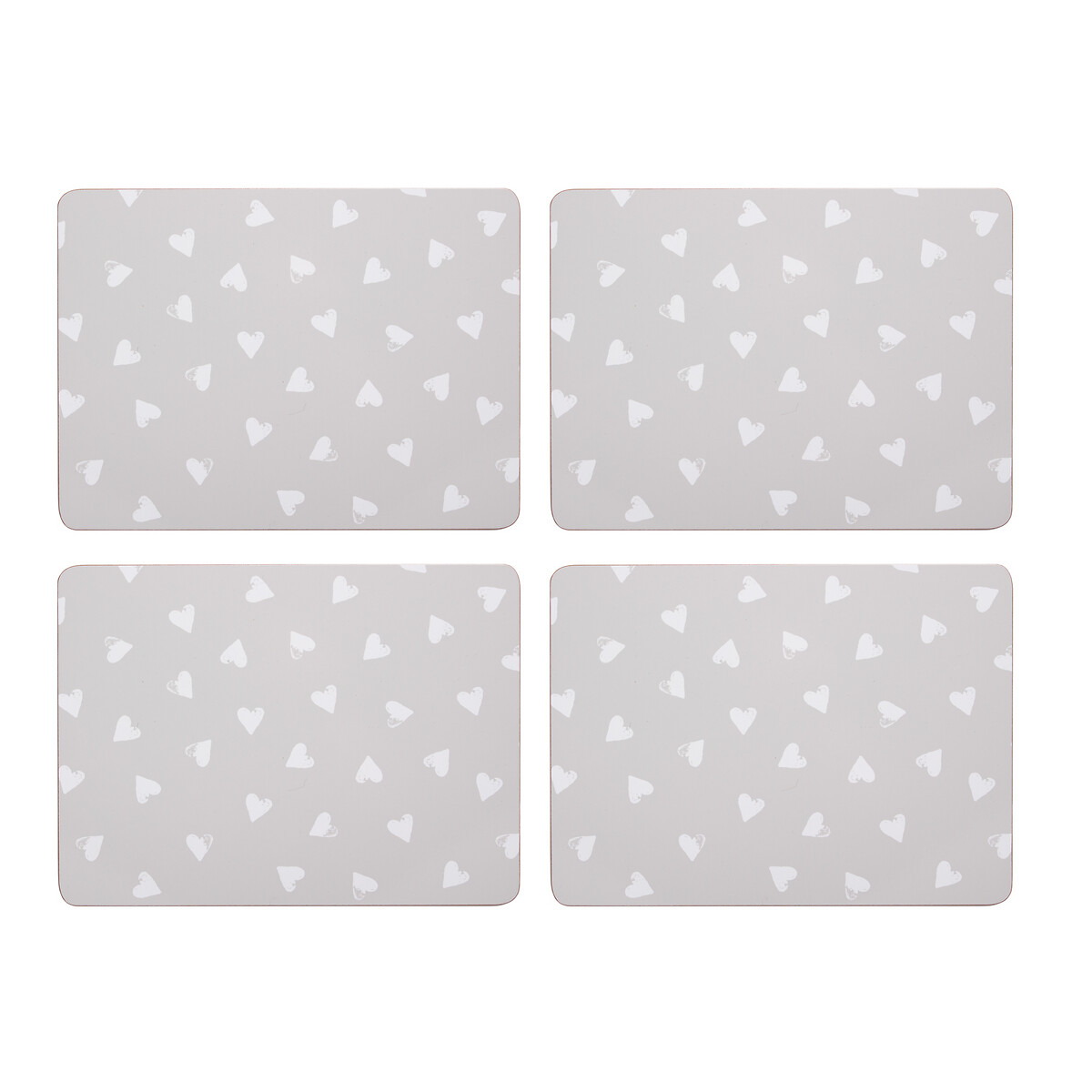 8-Piece Watercolour Hearts Placemats & Coasters Set, SO'HOME
