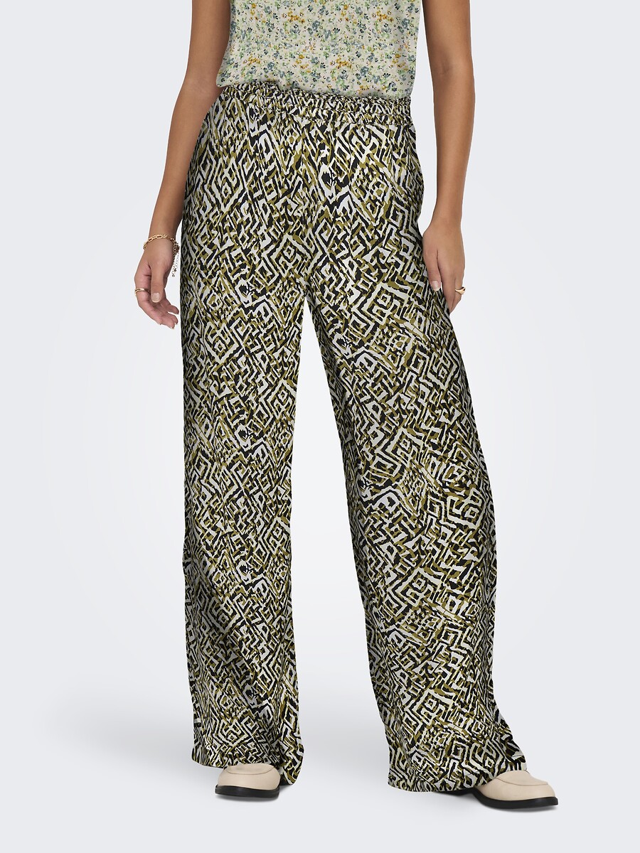 Wijde broek met motiefjes