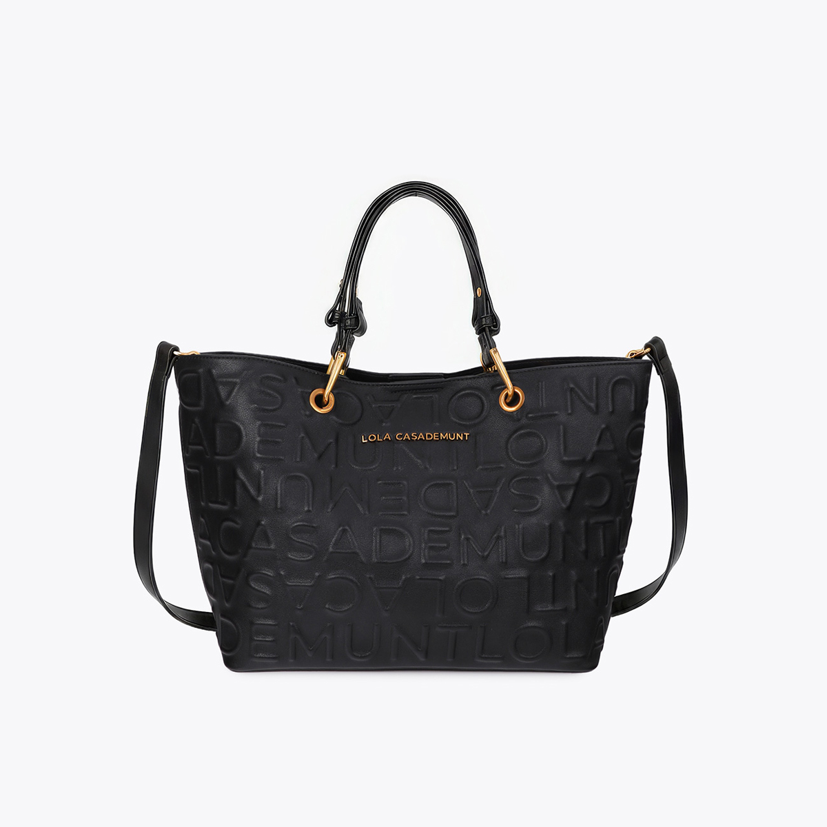 Cabas à logo embossé en simili cuir, LOLA CASADEMUNT