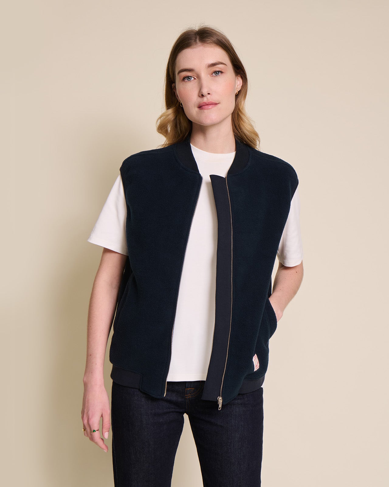 Veste sans manche en polaire recyclée, EMOI EMOI