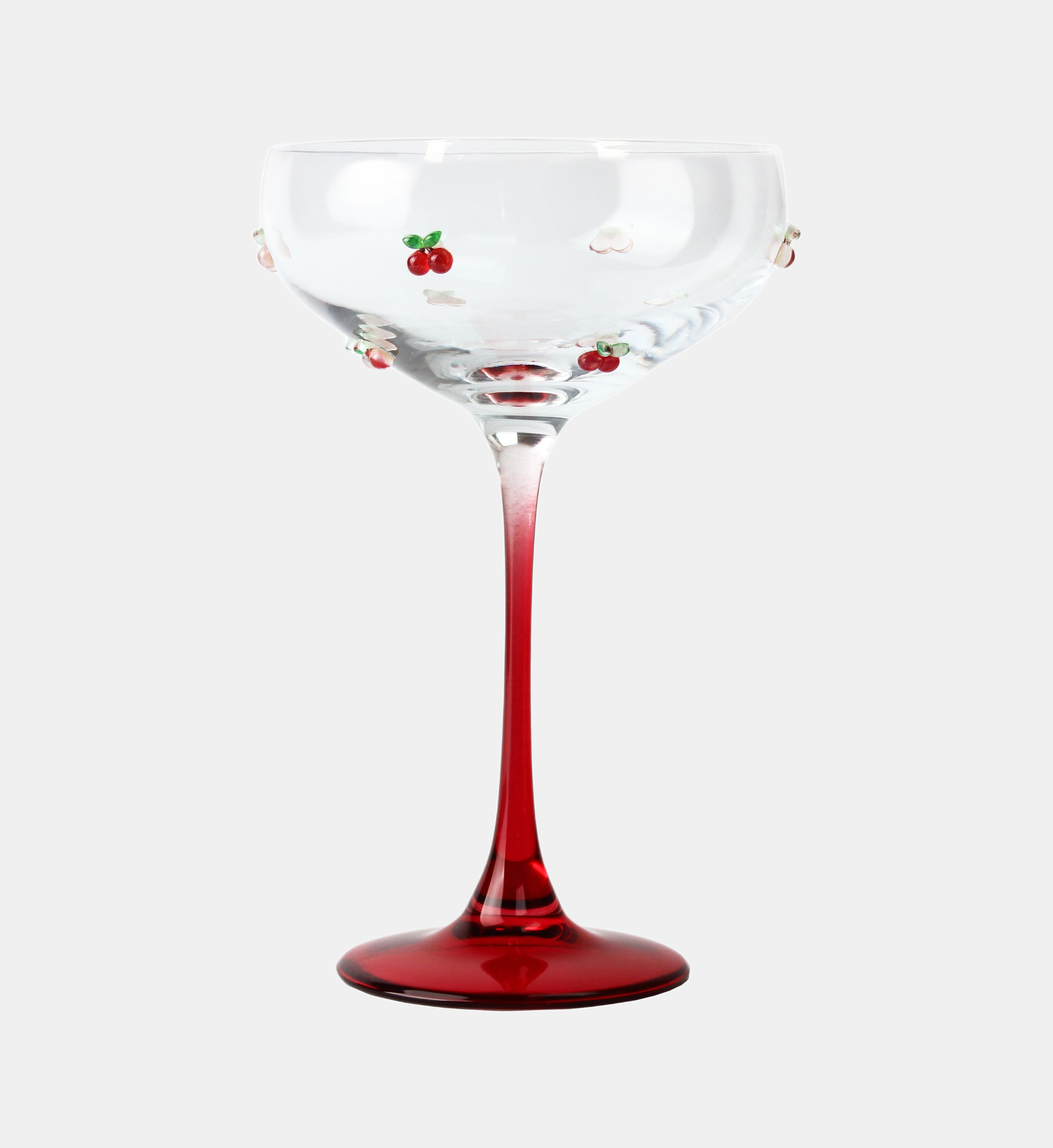 Lot de 4 coupes à champagne 27cl en verre, CERISE, NOVASTYL