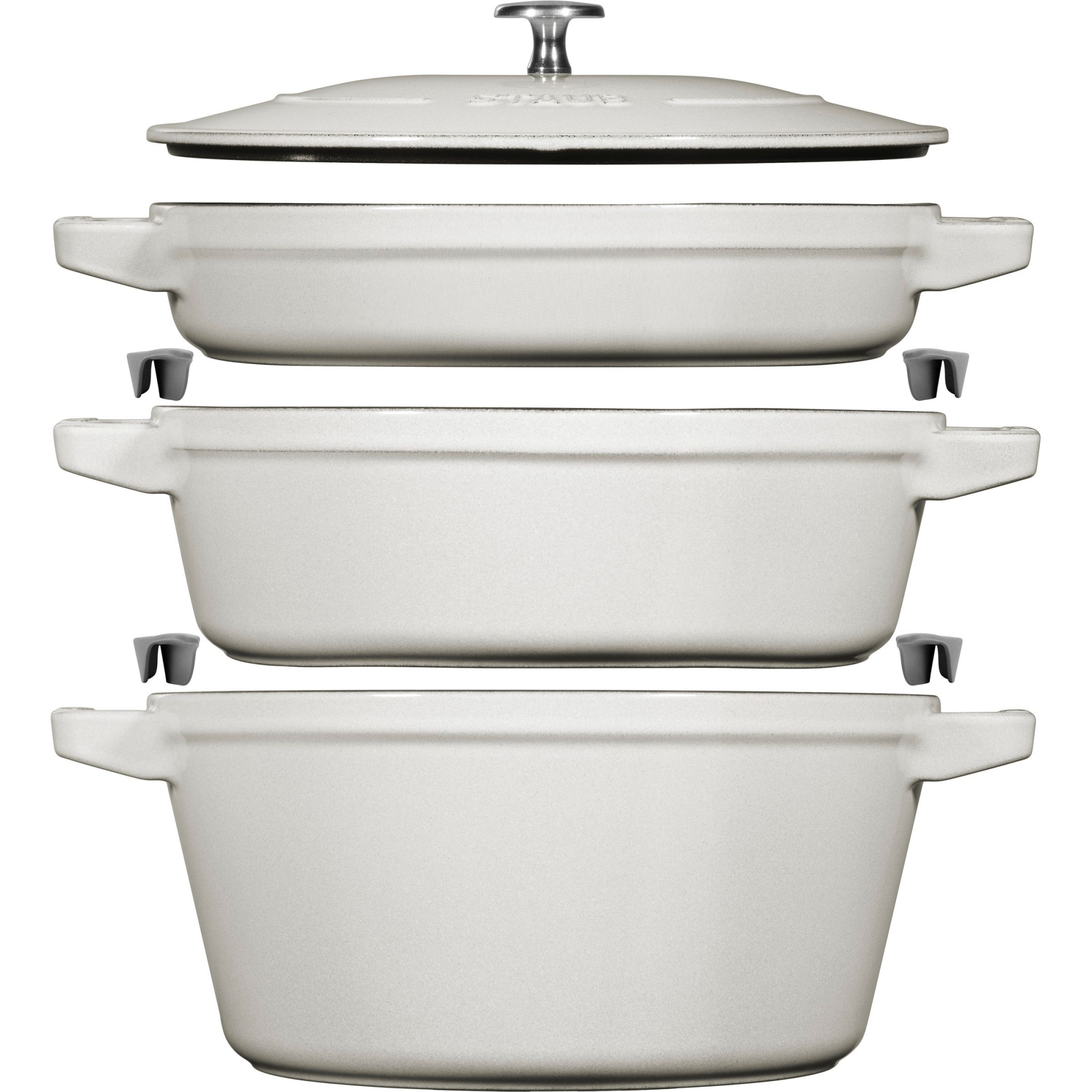 3-pcs, Set empilable, Truffe blanche, STAUB