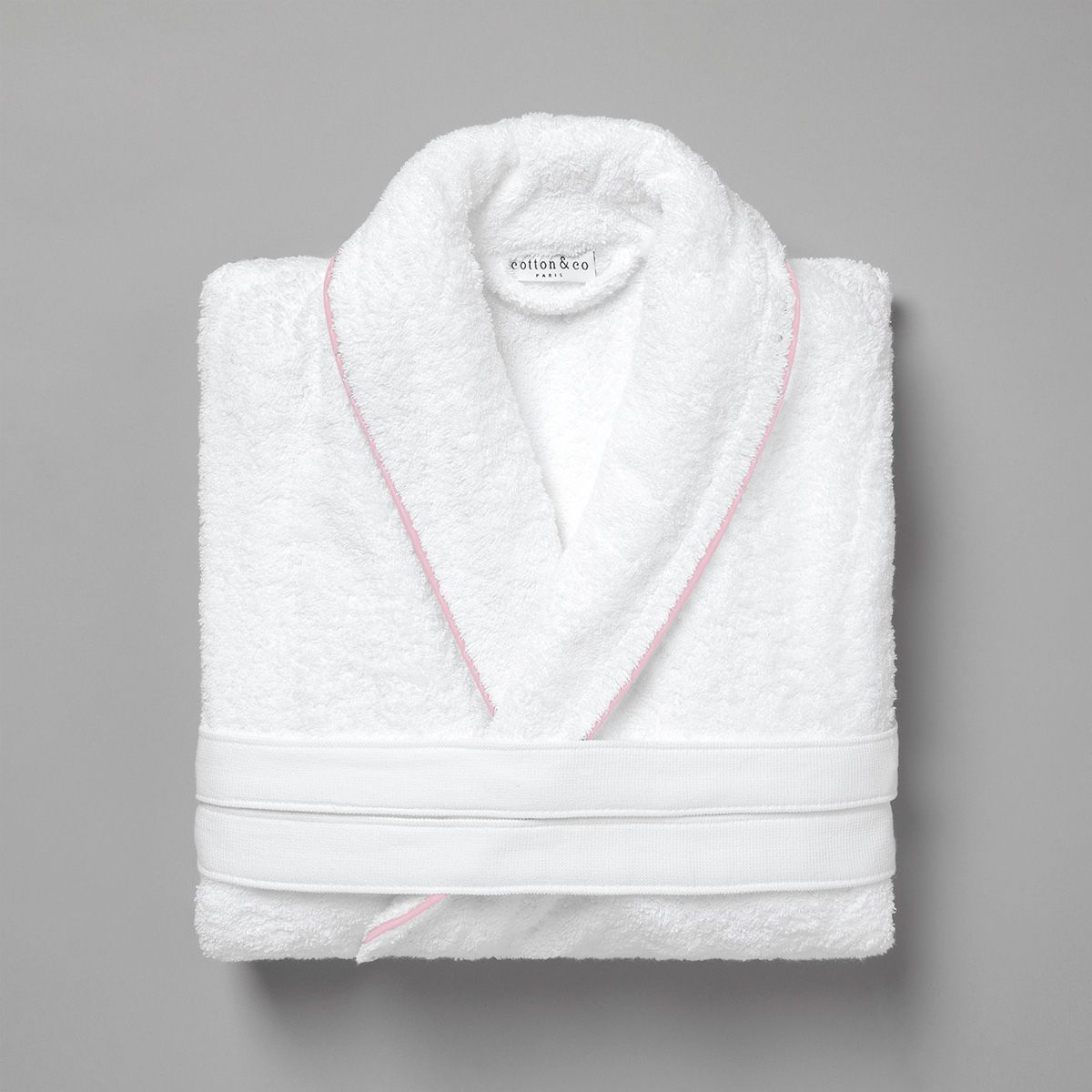 Peignoir en coton bouclette col châle collection GRAND HOTEL, COTTON & CO