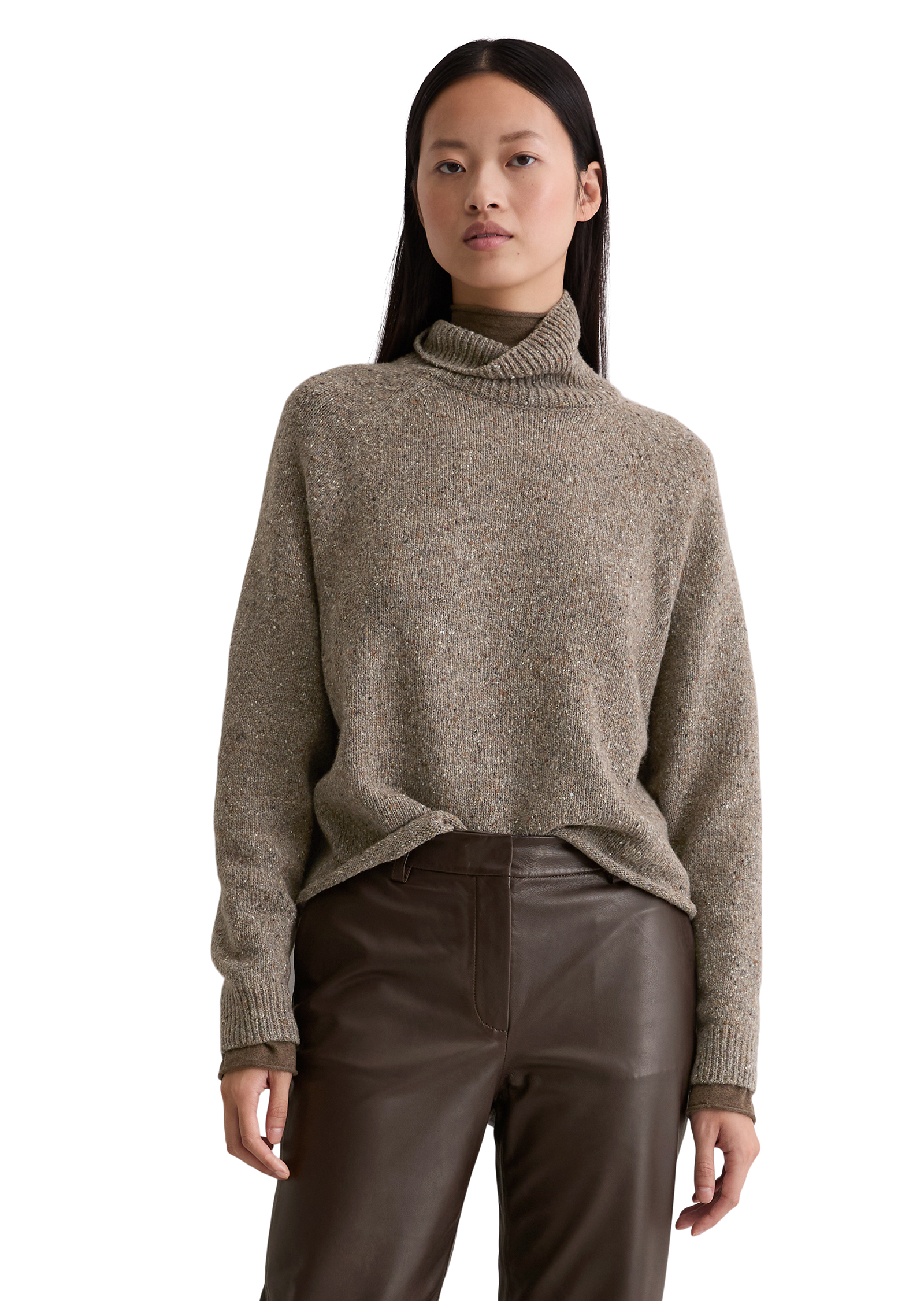 Pull en tweed régulier en mélange de laine vierge, MARC O'POLO