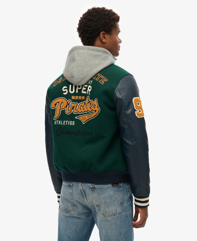 Bomber à capuche et écusson College, SUPERDRY