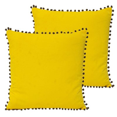 Velvet Pom-Pom Twin Pack Polyester Filled Cushions SO'HOME