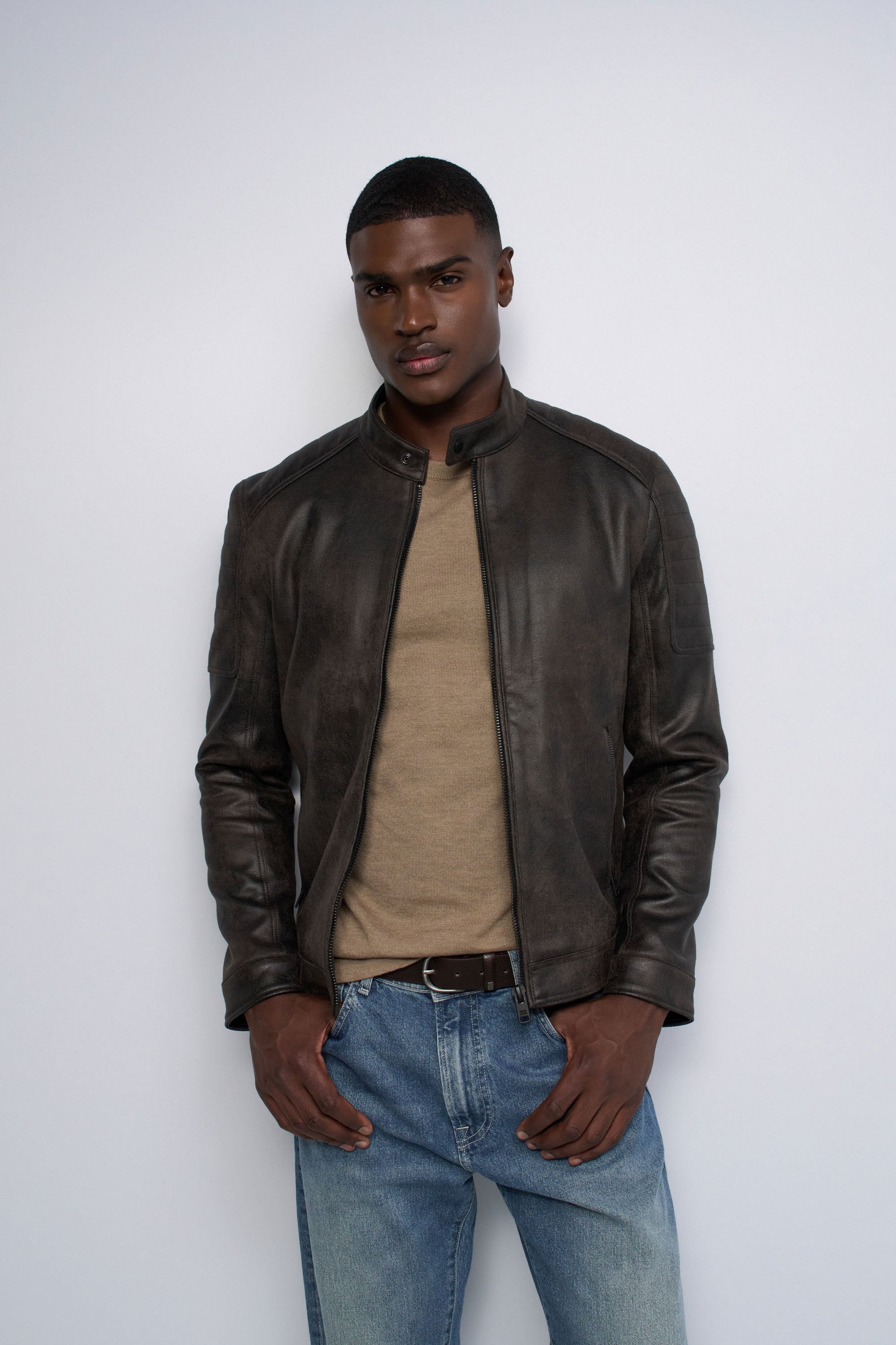 BLOUSON BIKER EFFET CUIR, SALSA JEANS