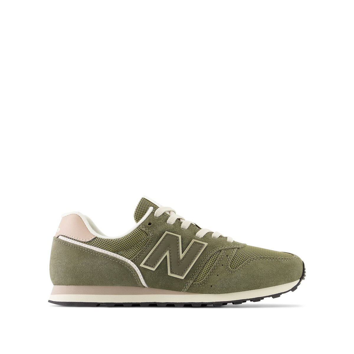 Ml373 leather trainers khaki New Balance La Redoute