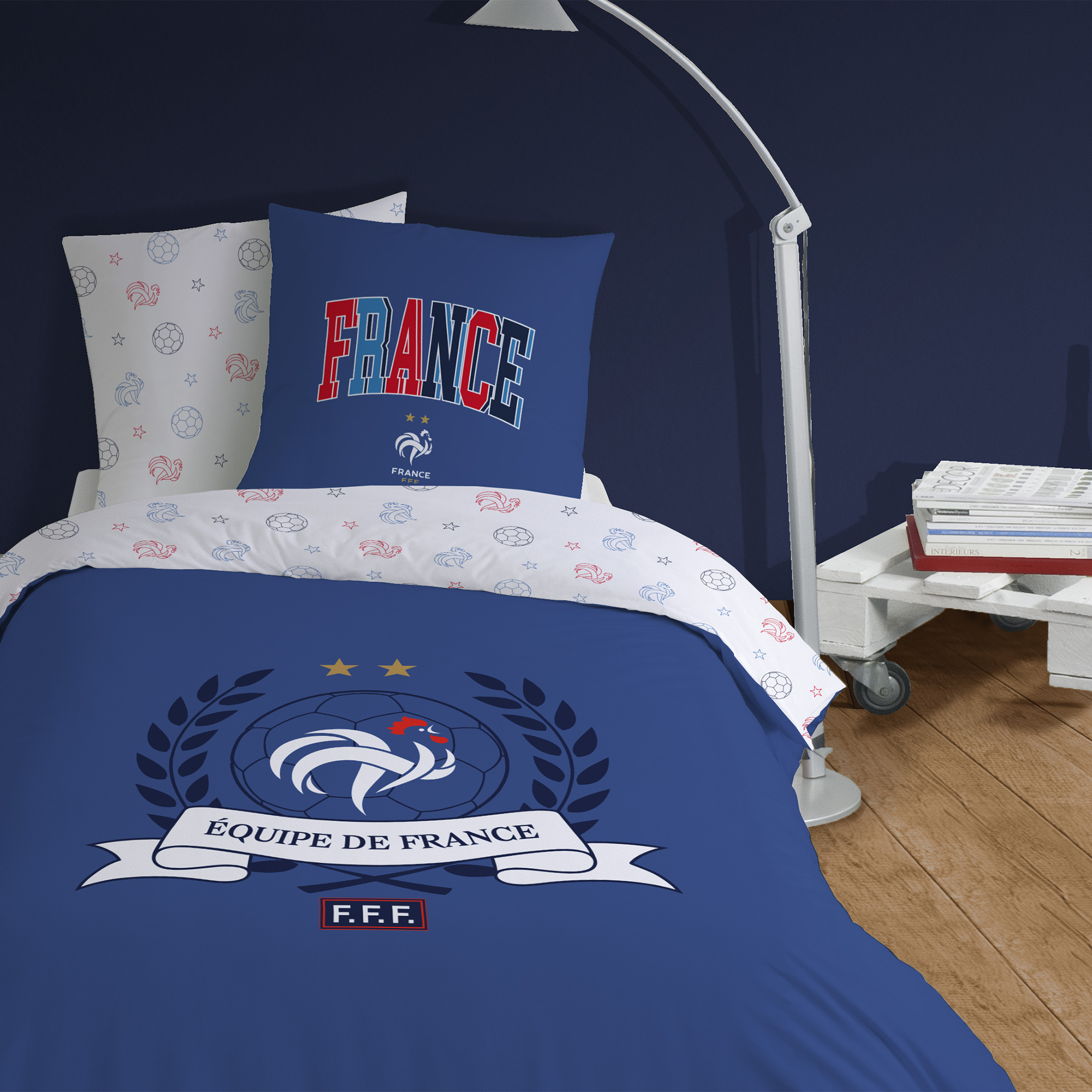 Parure de lit imprimée 100% Coton, Équipe de France de Football CAMPUS, FFF