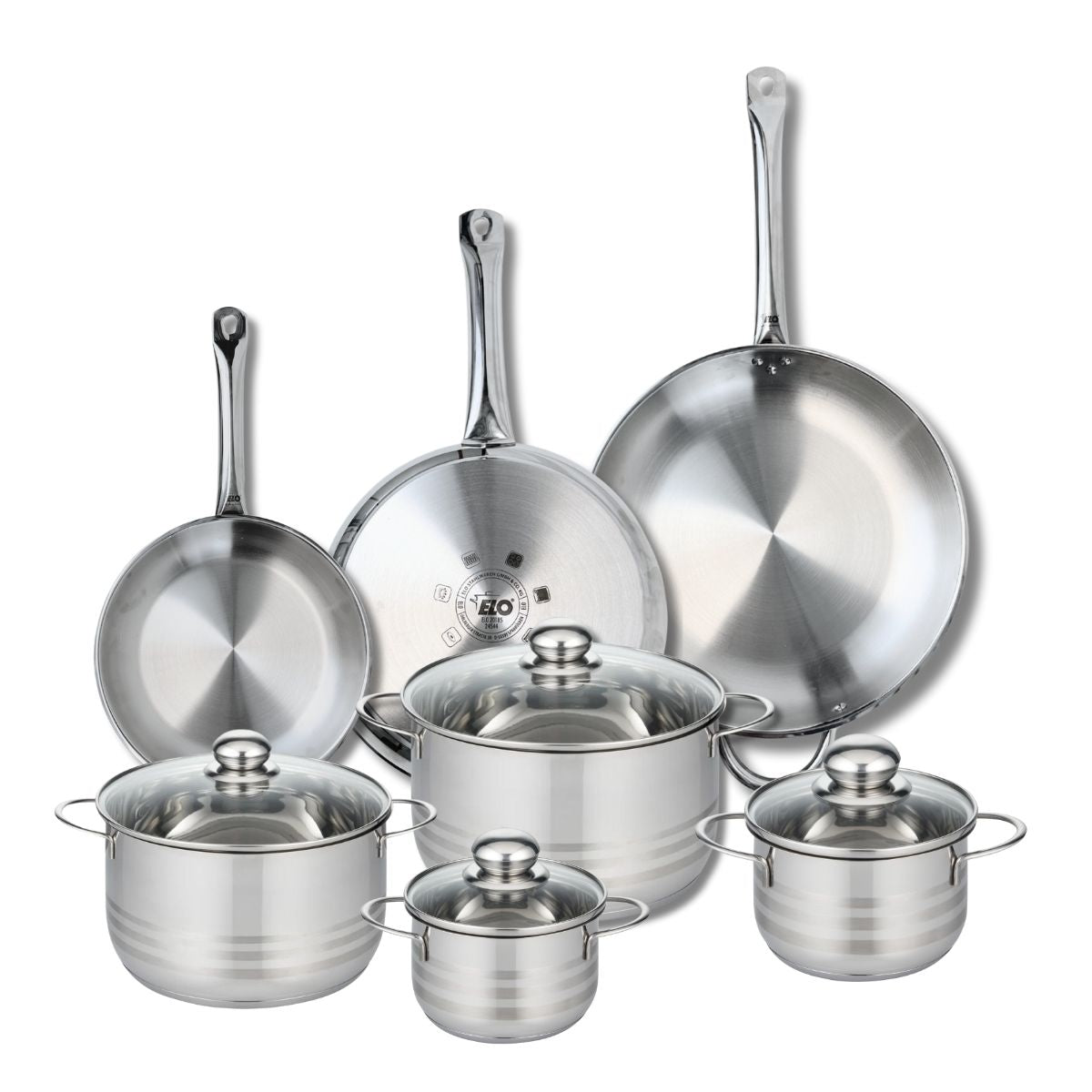 3 poêles 24/28/32cm + 4 faitouts 14/16/20/24cm PROFI BRILLANT, ELO