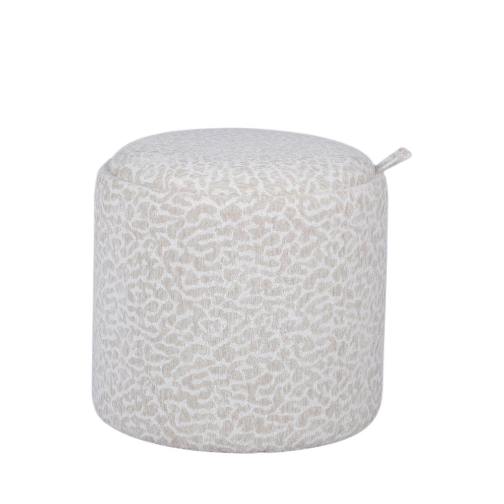 Pouf avec rangement imprimé léopard convertible en table d'appoint 40cm- ZOE, DRAWER