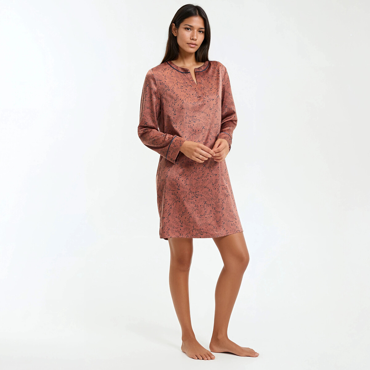 Printed Satin Nightshirt, ANNE WEYBURN