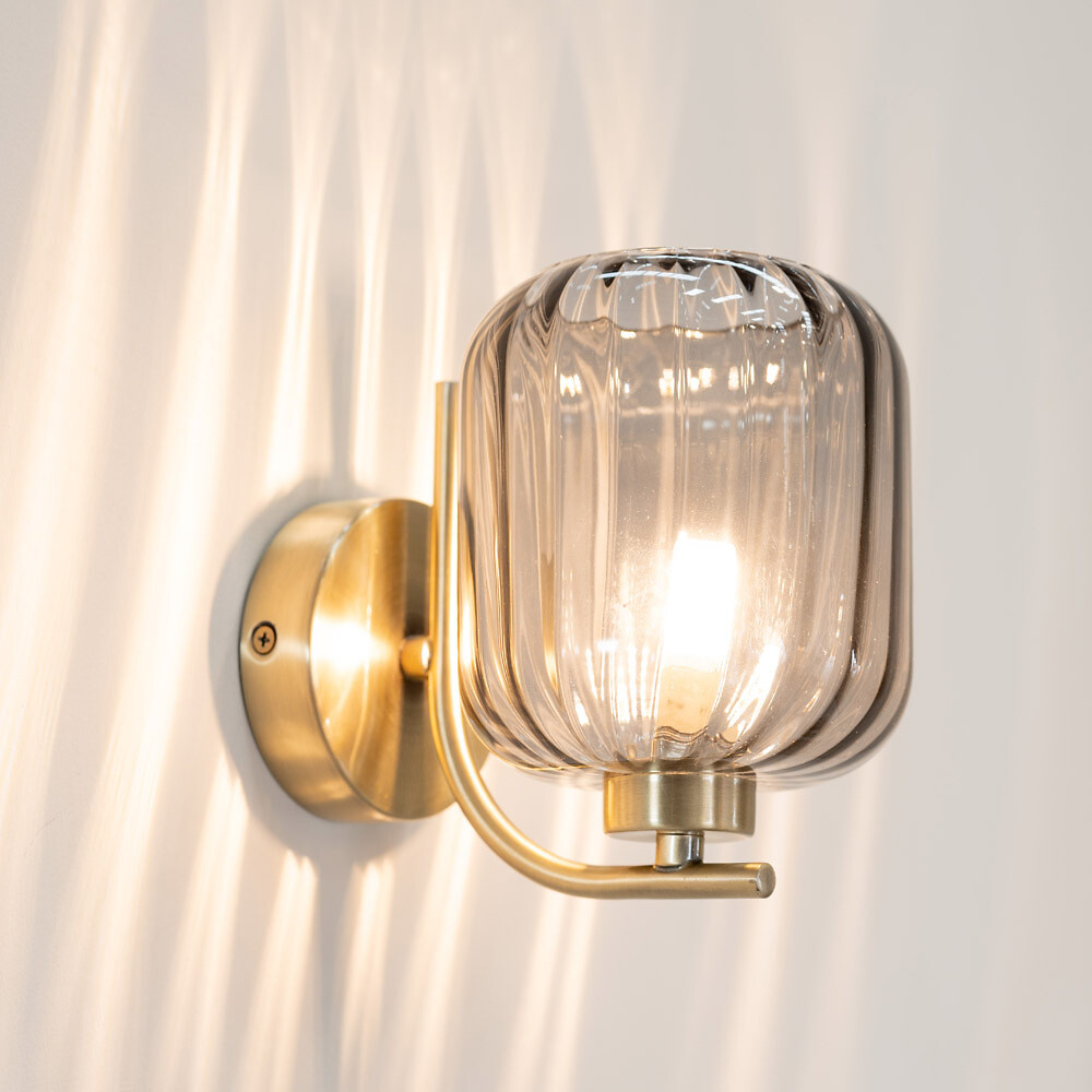 Aurelia Ribbed Glass Wall Light, SO'HOME
