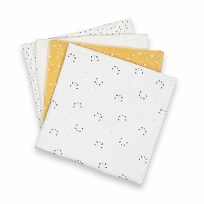 Pack of 4 Printed Muslin Squares in Organic Cotton LA REDOUTE COLLECTIONS