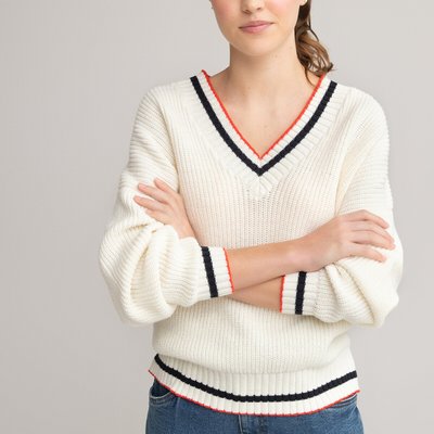 Pull col V en grosse maille LA REDOUTE COLLECTIONS