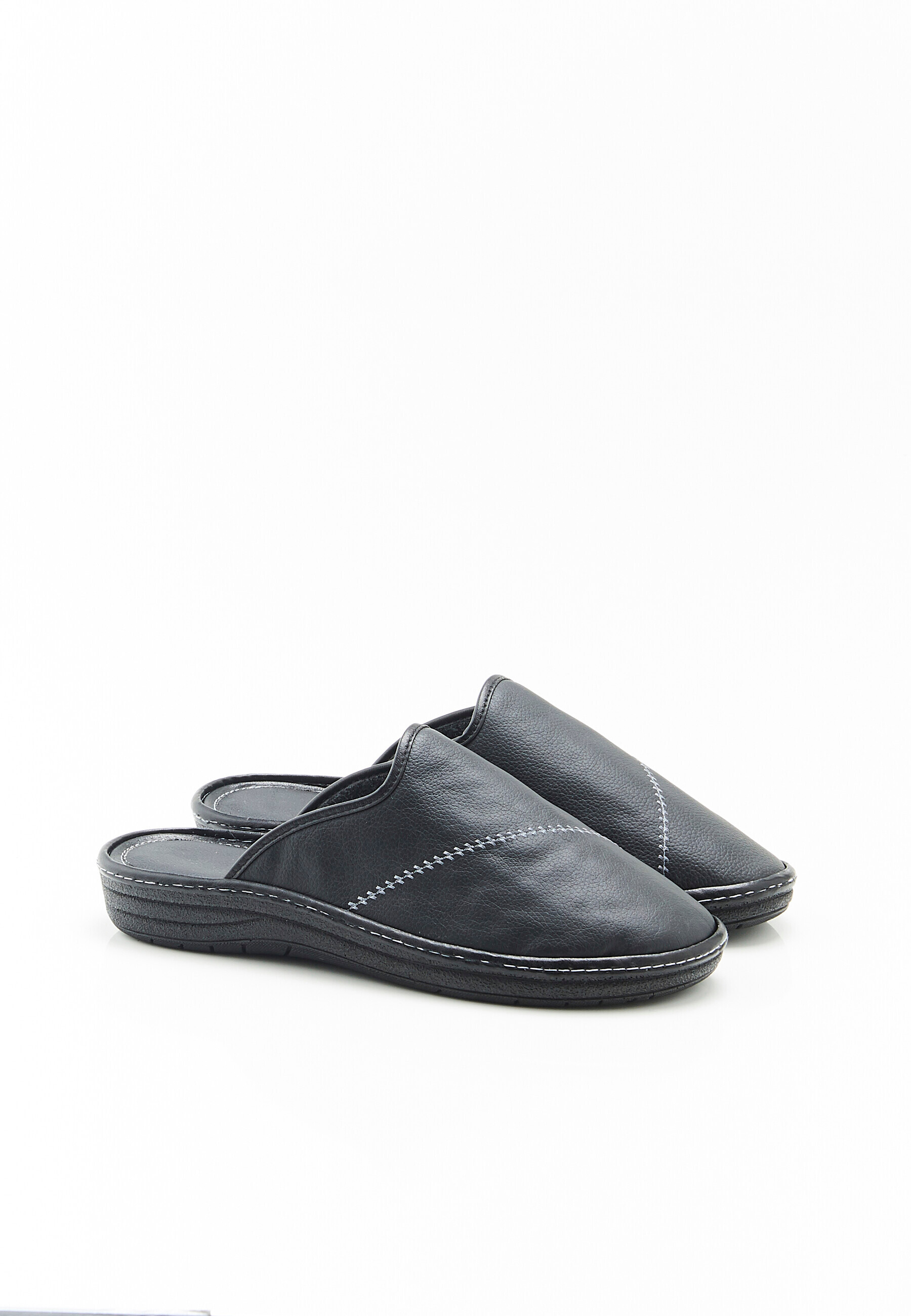 Mules en cuir grainé, DAMART