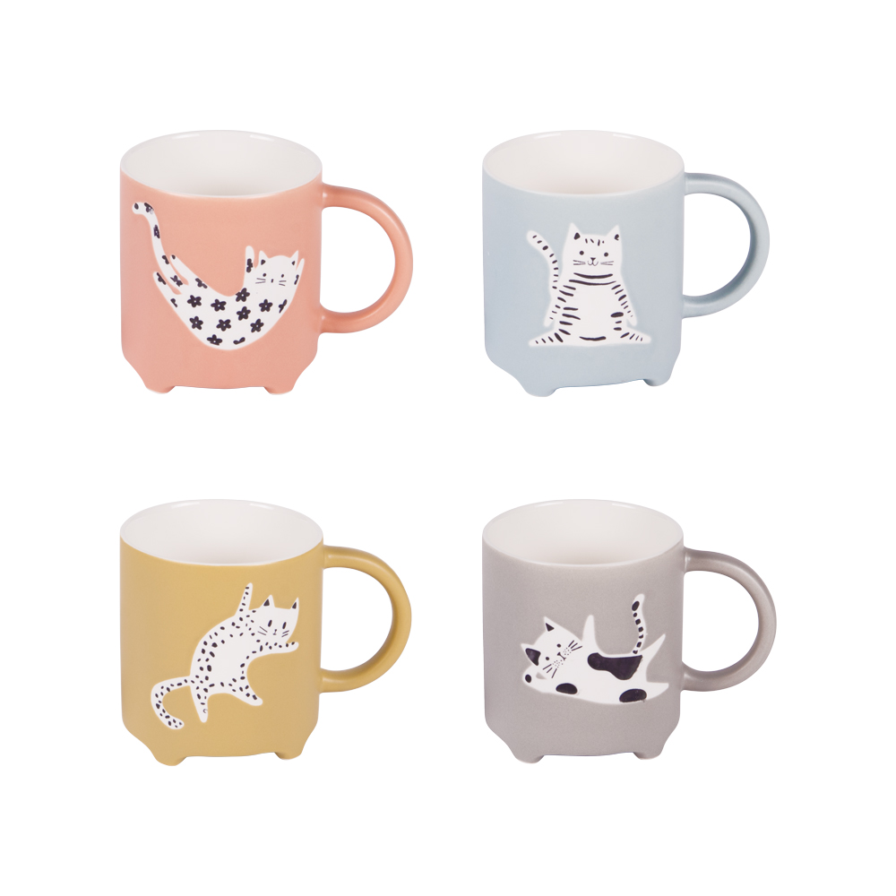 Coffret de 4 mugs Ronron 35 cl - RONRON, TABLE PASSION