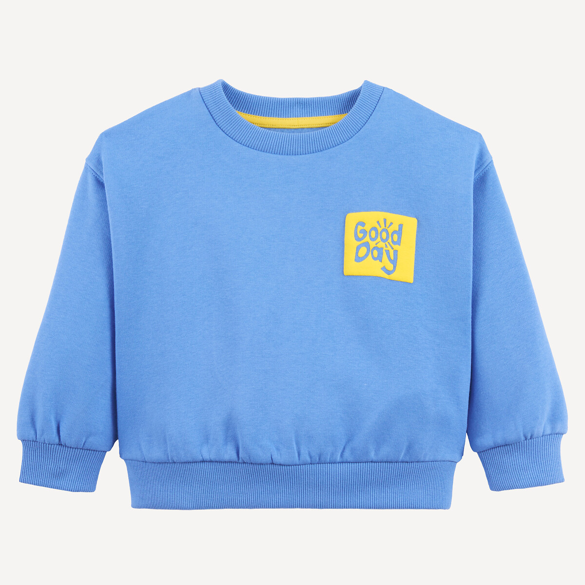 Sweatshirt met ronde hals en tekst op de voor- en achterkant, molton, LA REDOUTE COLLECTIONS