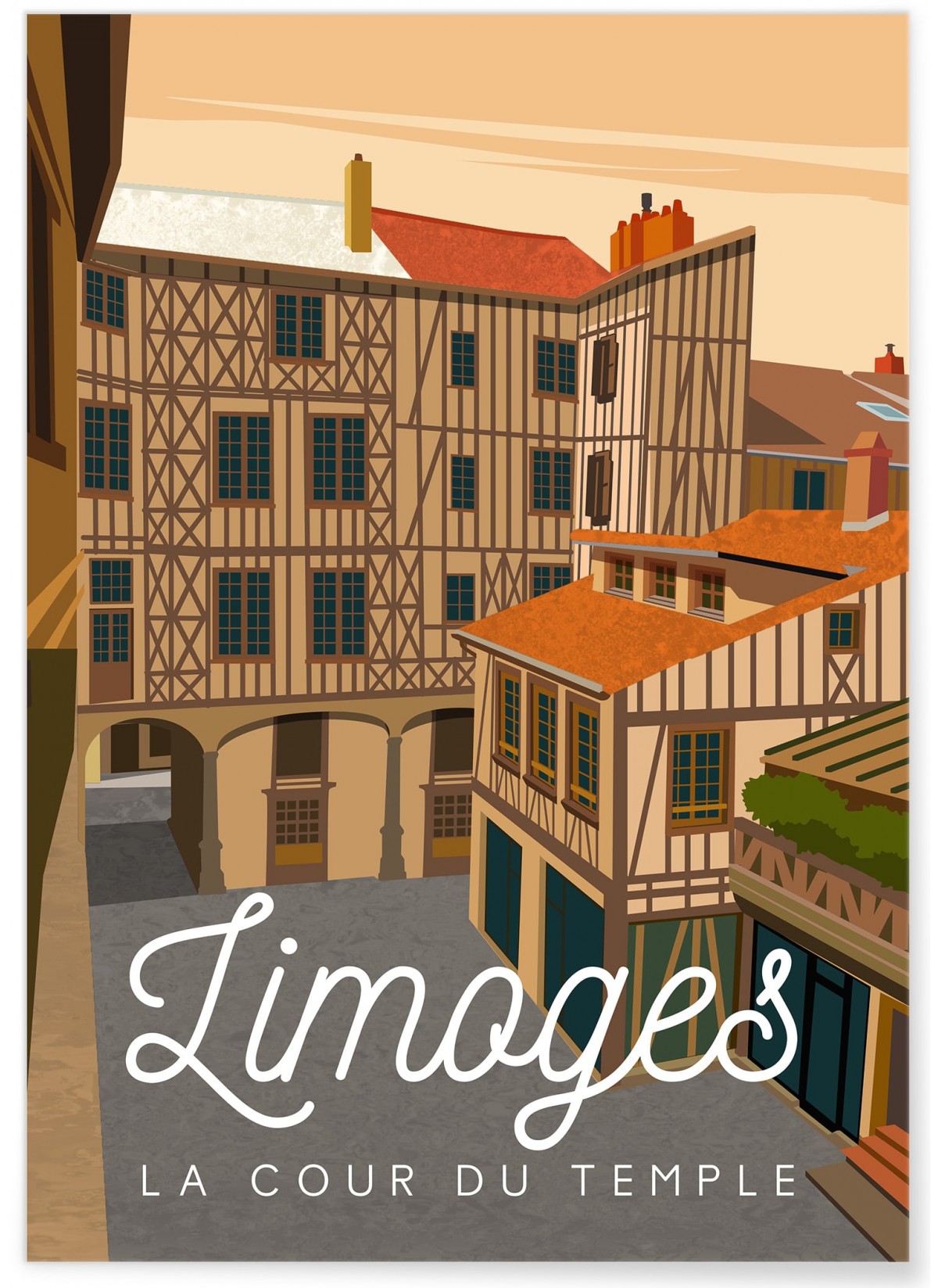 Affiche ville Limoges - La cour du Temple, L'AFFICHERIE