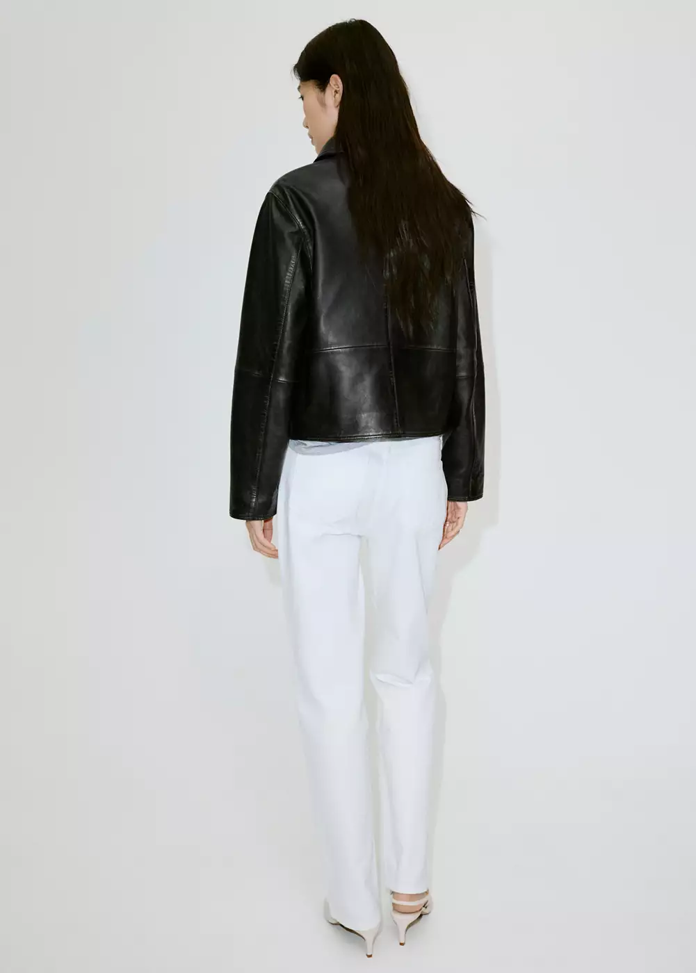 Veste cuir effet usé, MANGO
