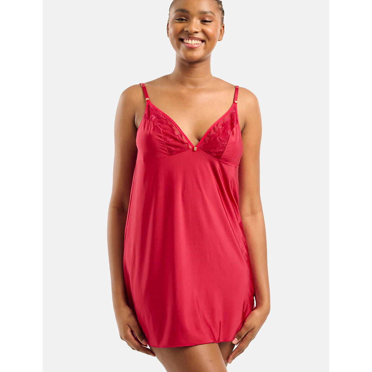 Pr cieuse Lace Nightie Pop Pink Sans Complexe La Redoute pr-cieuse-lace-nightie-pop-pink-sans-complexe-la-redoute