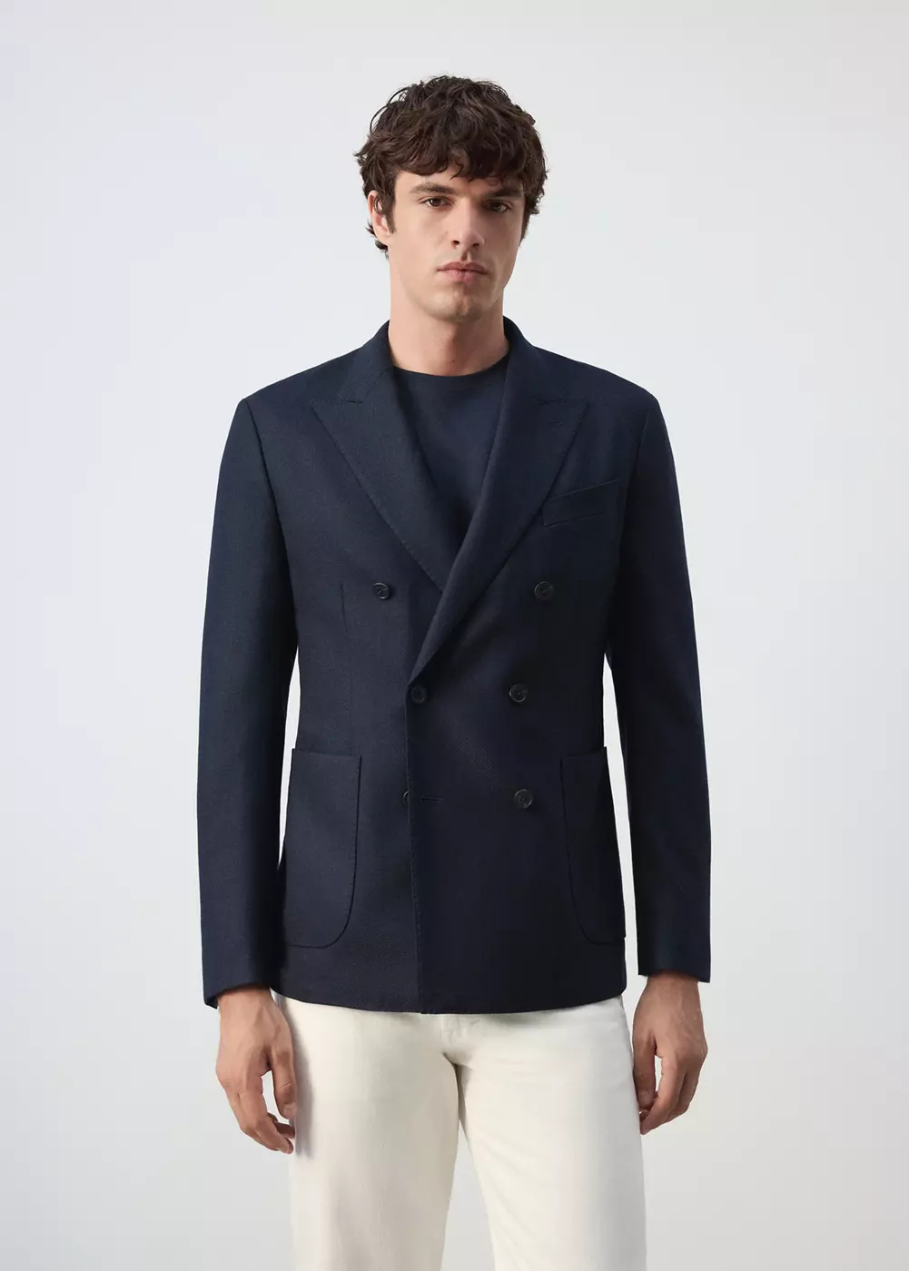Veste laine mélangée slim-fit, MANGO MAN