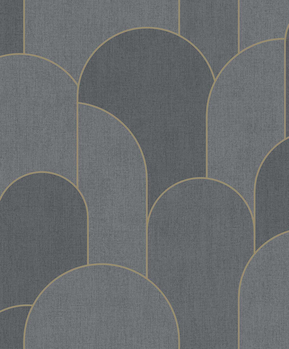 Papier peint arches art déco bleu nuit doré, HEXOA