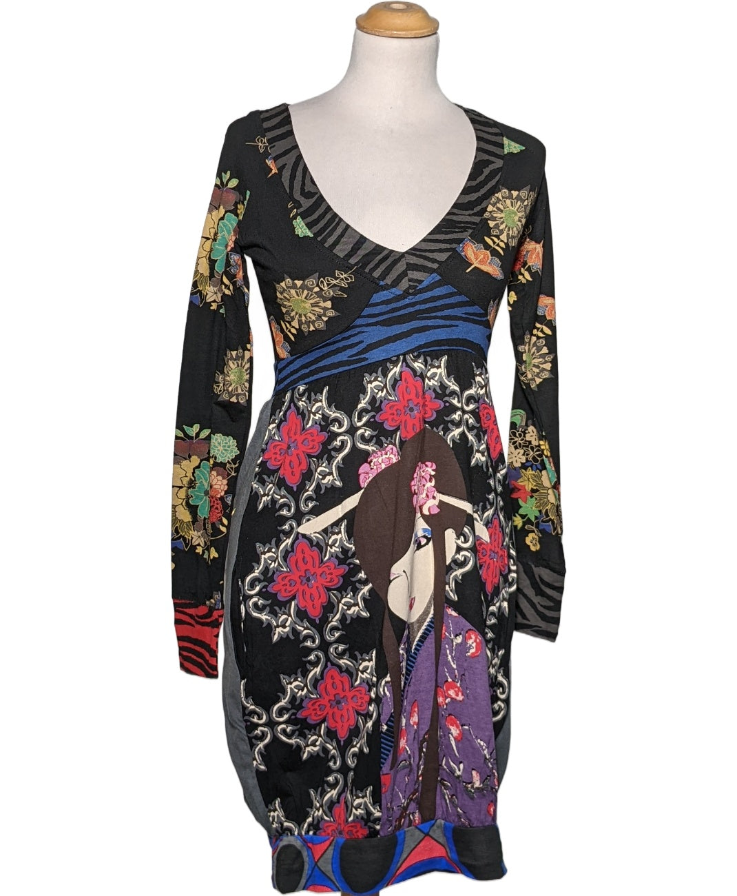 Robe Desigual En Coton – Motifs Multicolores, Taille S, Parfaite Pour L'automne