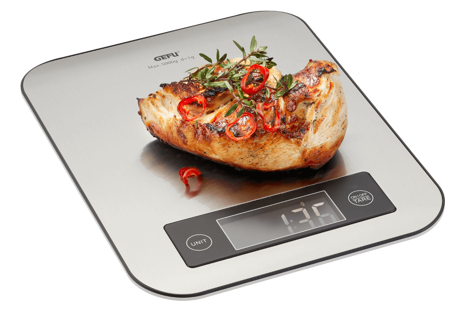 Balance de cuisine connectée avec application d'analyse nutritive, GEFU