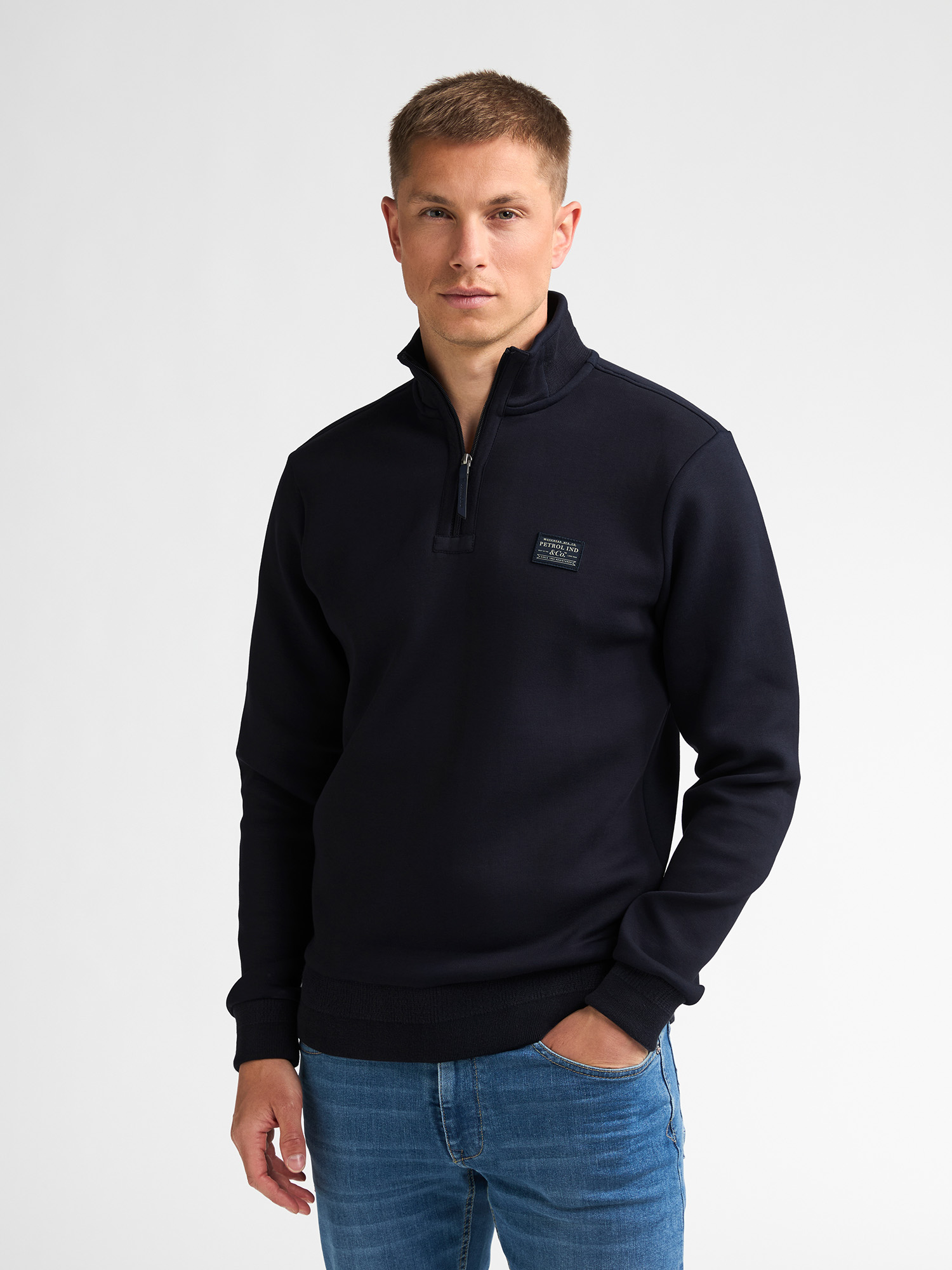 Pull en coton à col zippé steelcore, PETROL INDUSTRIES