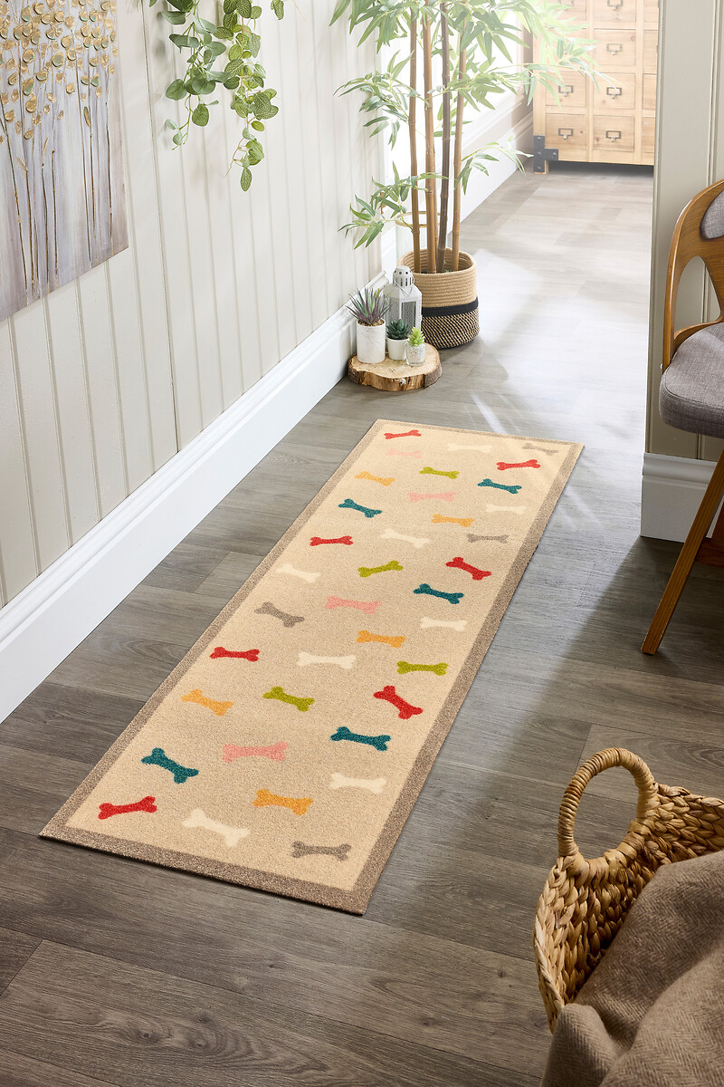 Multi Bones Stain Resistant Pet Runner Mat 50x150cm, HOWLER & SCRATCH