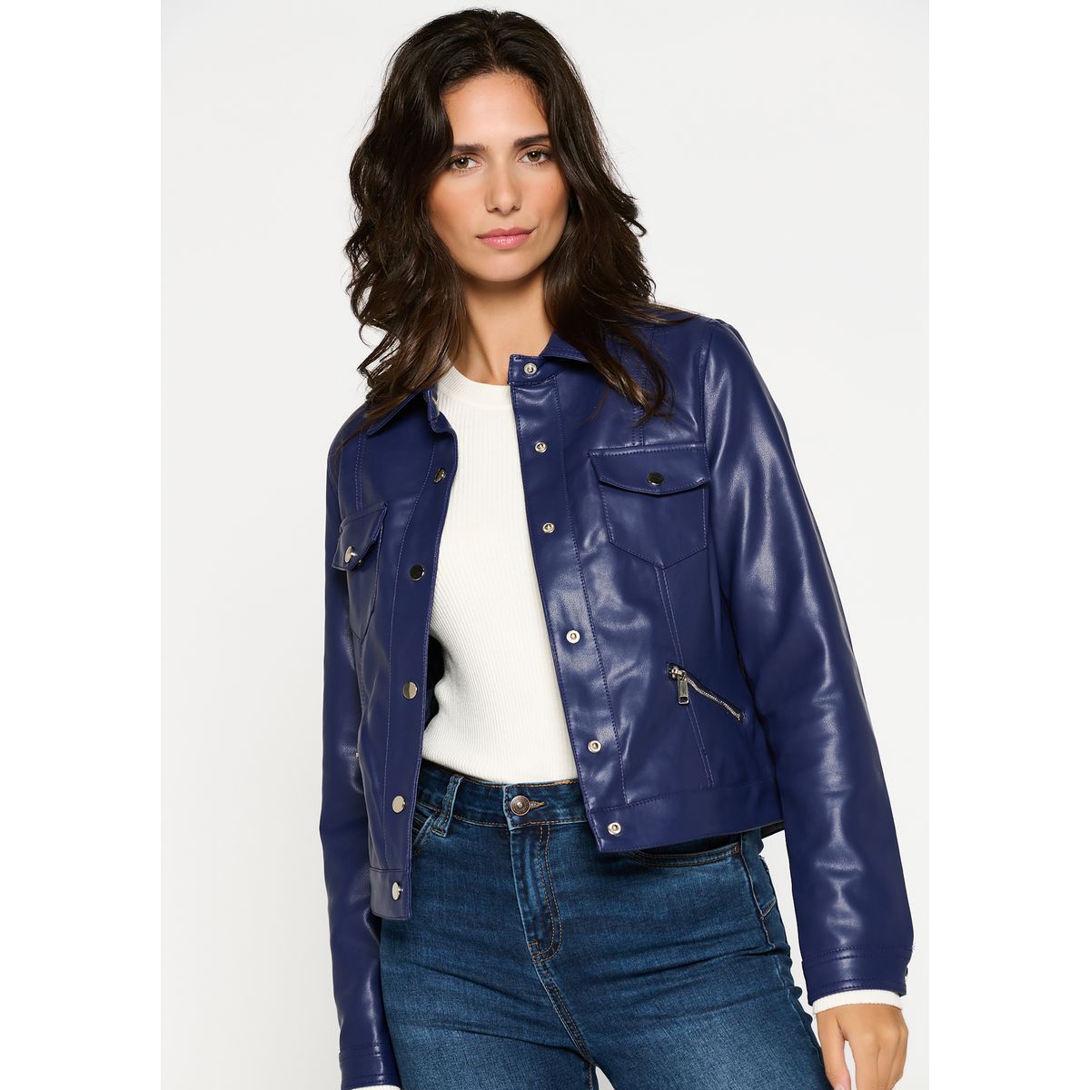 Veste simili cuir femme cache online cache