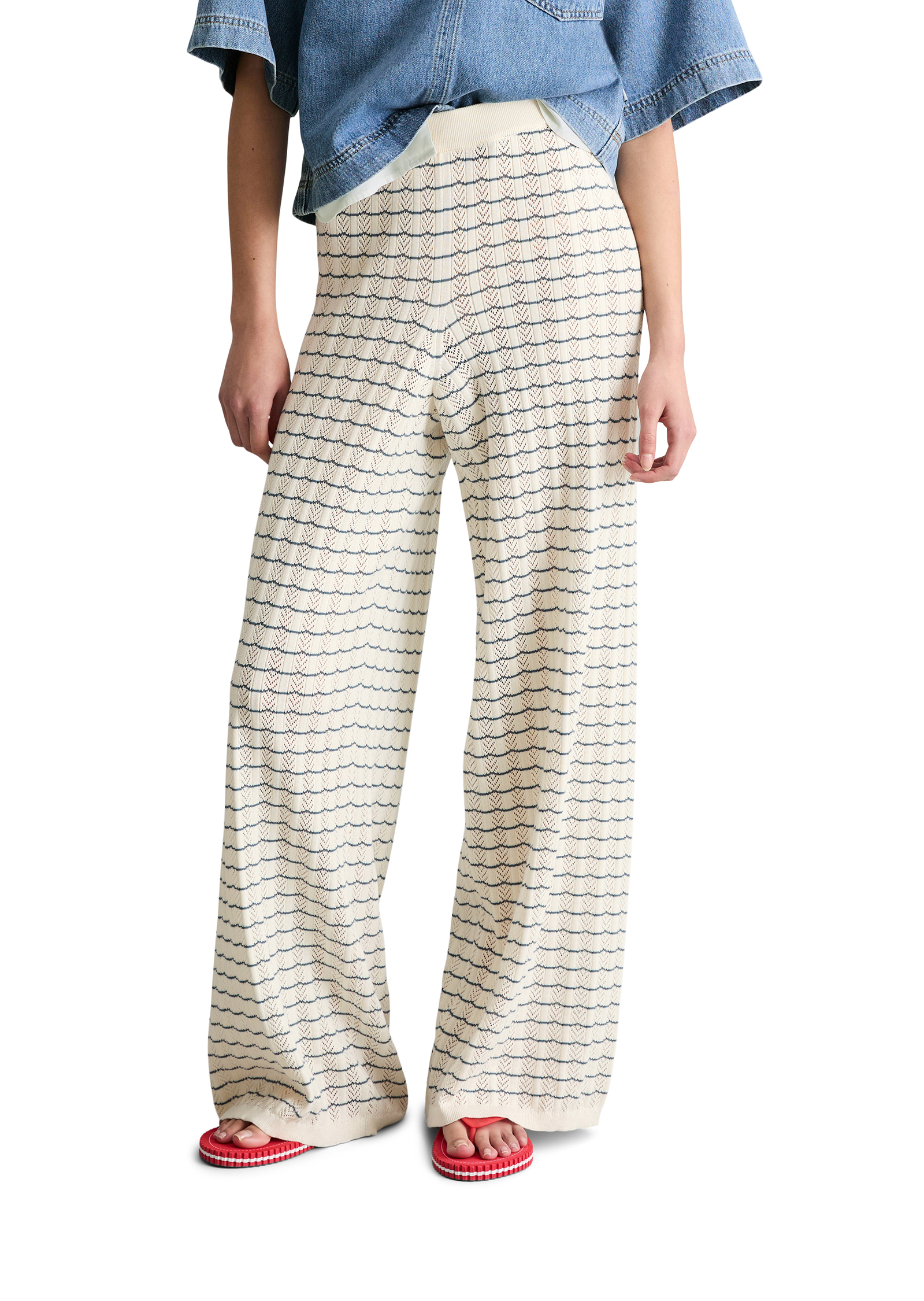 Pantalon en maille large en coton organique, MARC O’POLO DENIM