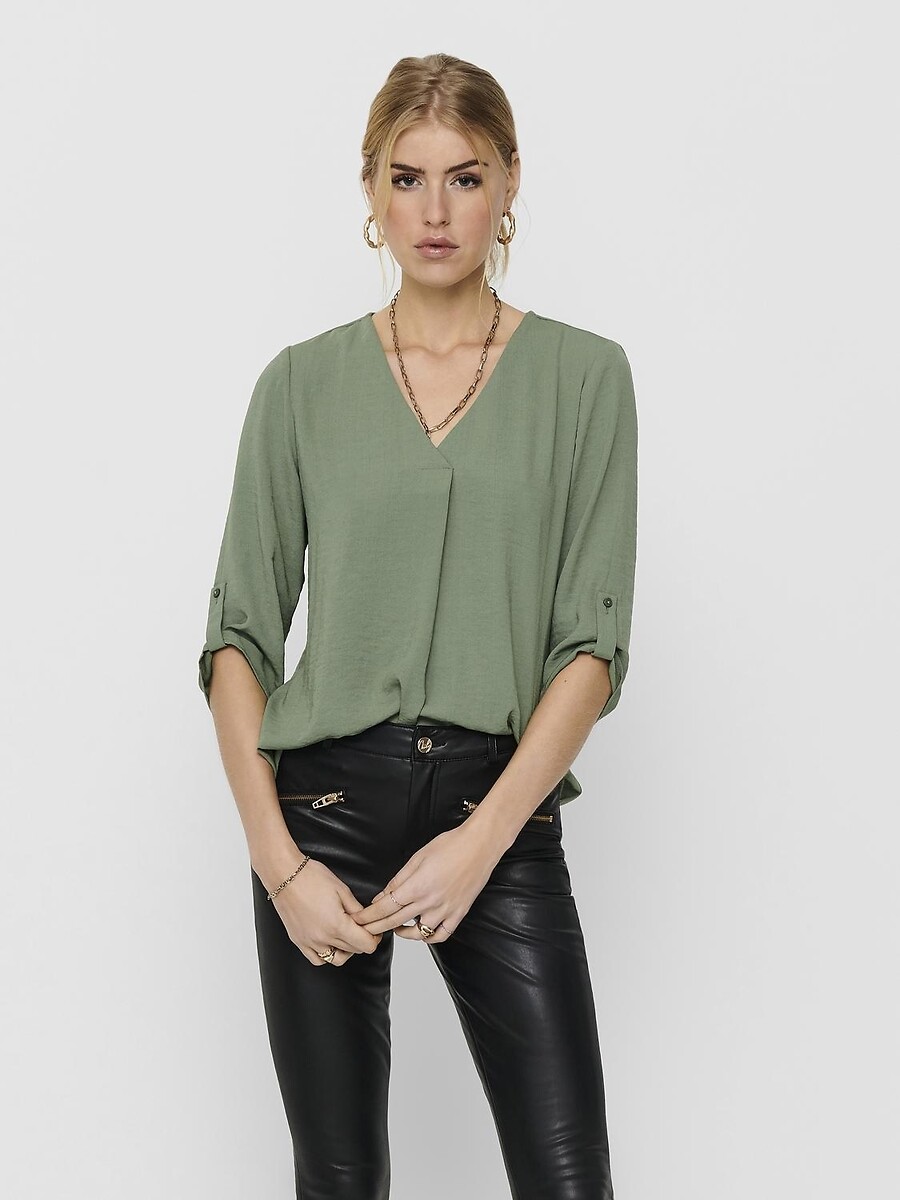 Camicetta maniche a 3/4, scollo a V, JDY