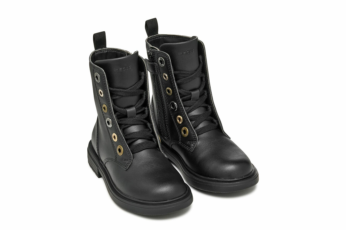 Kids Eclair Breathable Ankle Boots with Lace-Up Fastening, GEOX