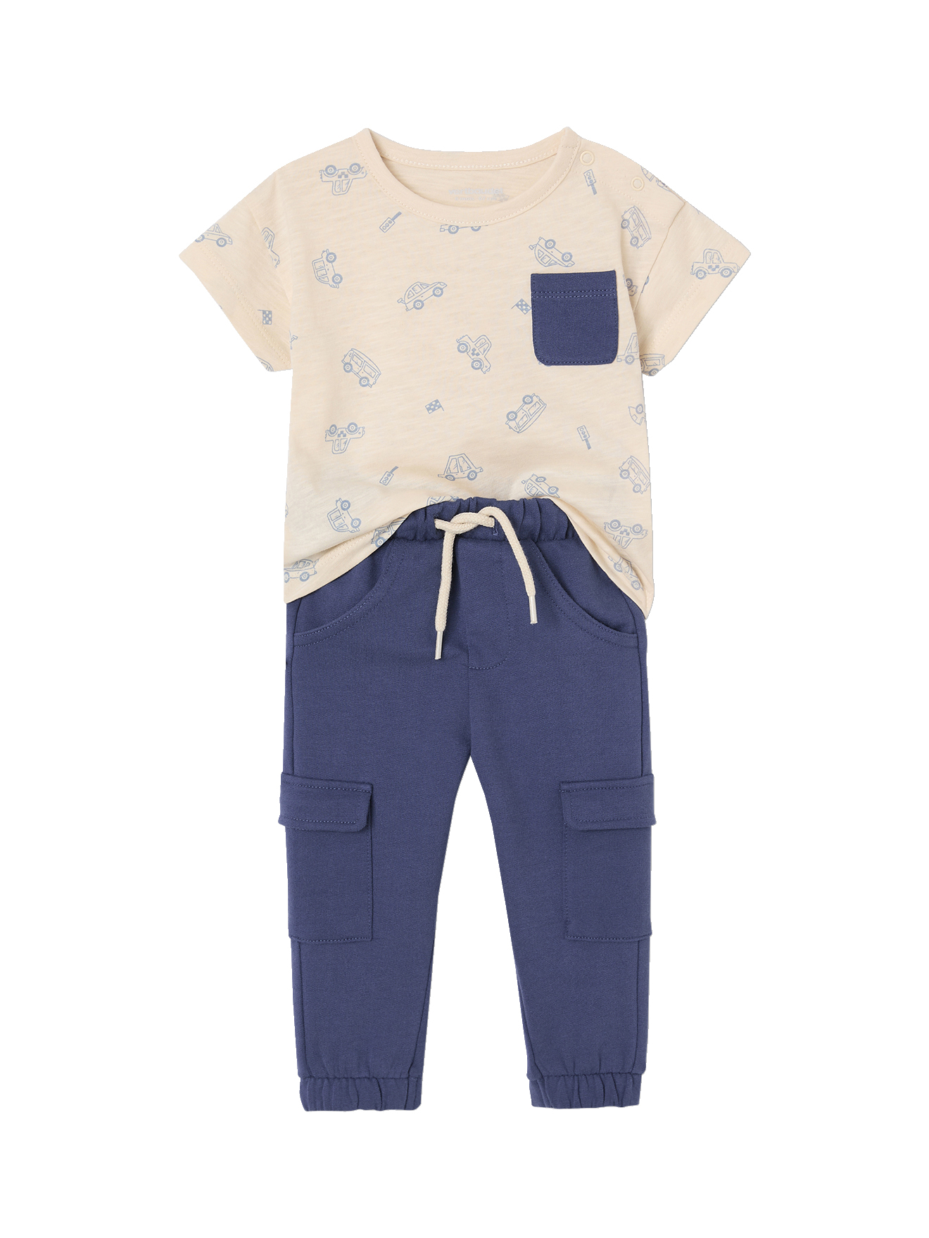 Ensemble T-shirt et pantalon en molleton bébé, VERTBAUDET