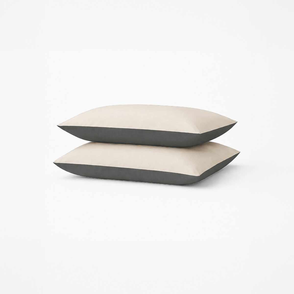 Lot de 2 taies d’oreiller bicolores en coton bio, LES INDISPENSABLES, A DEMAIN
