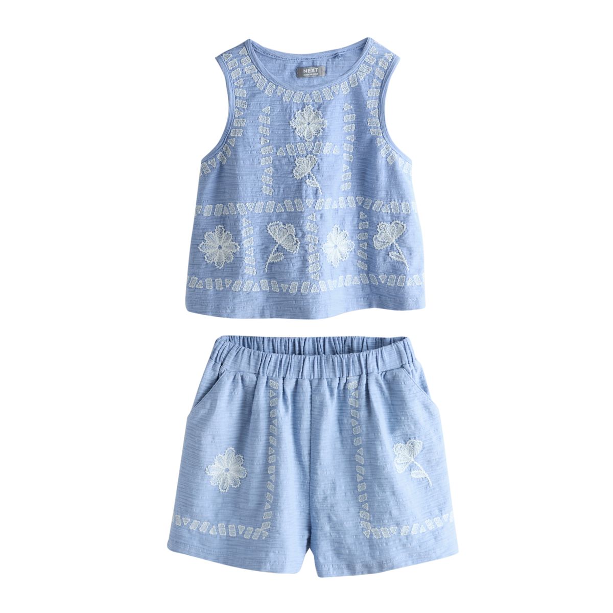 Débardeur brodé et short, 2 pièces, NEXT